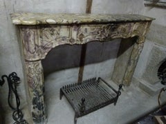 French Louis XV Style Marble Fire Place Mantel