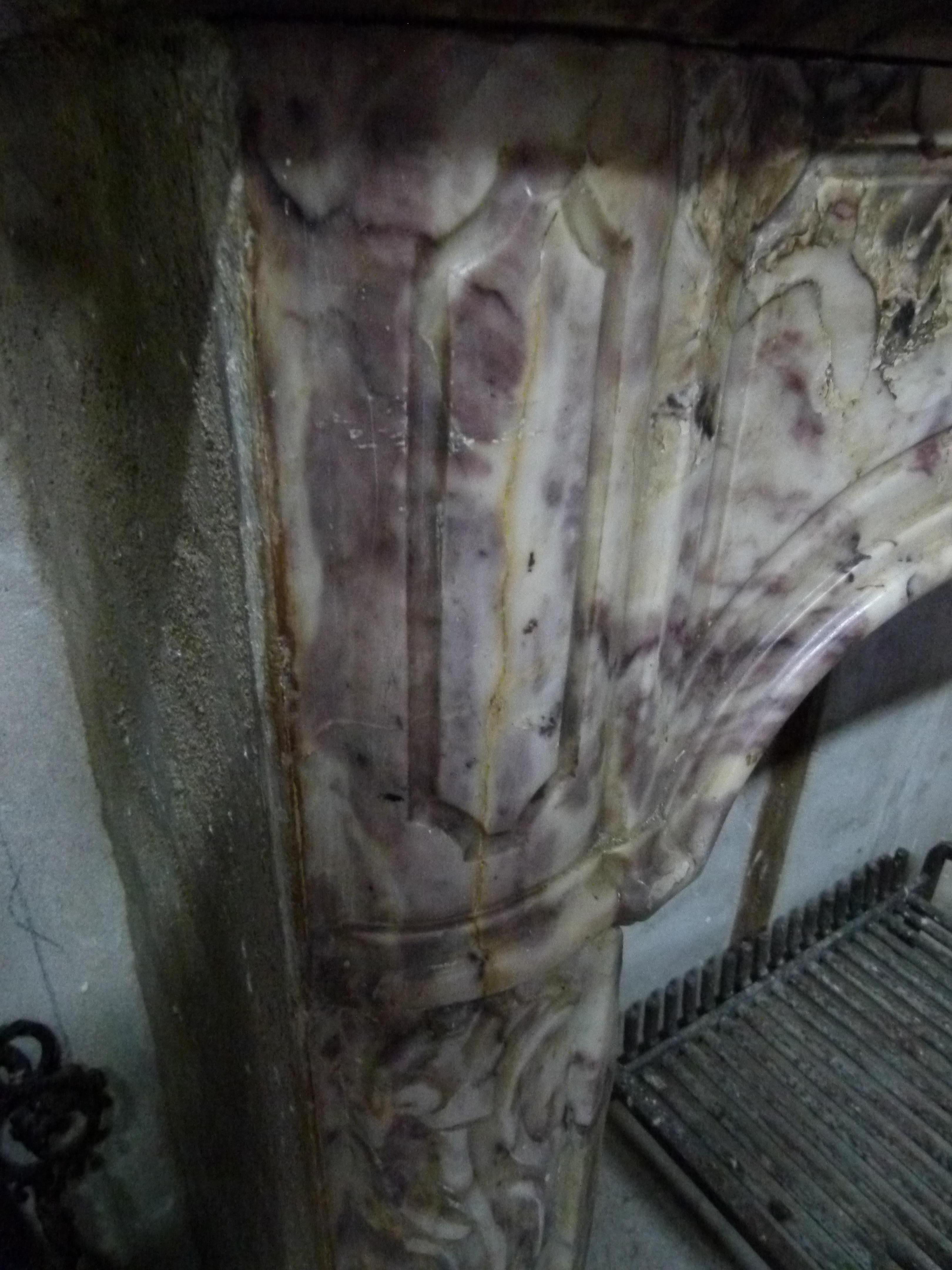 French Louis XV Style Marble Fire Place Mantel In Good Condition For Sale In Vulpellac, Girona
