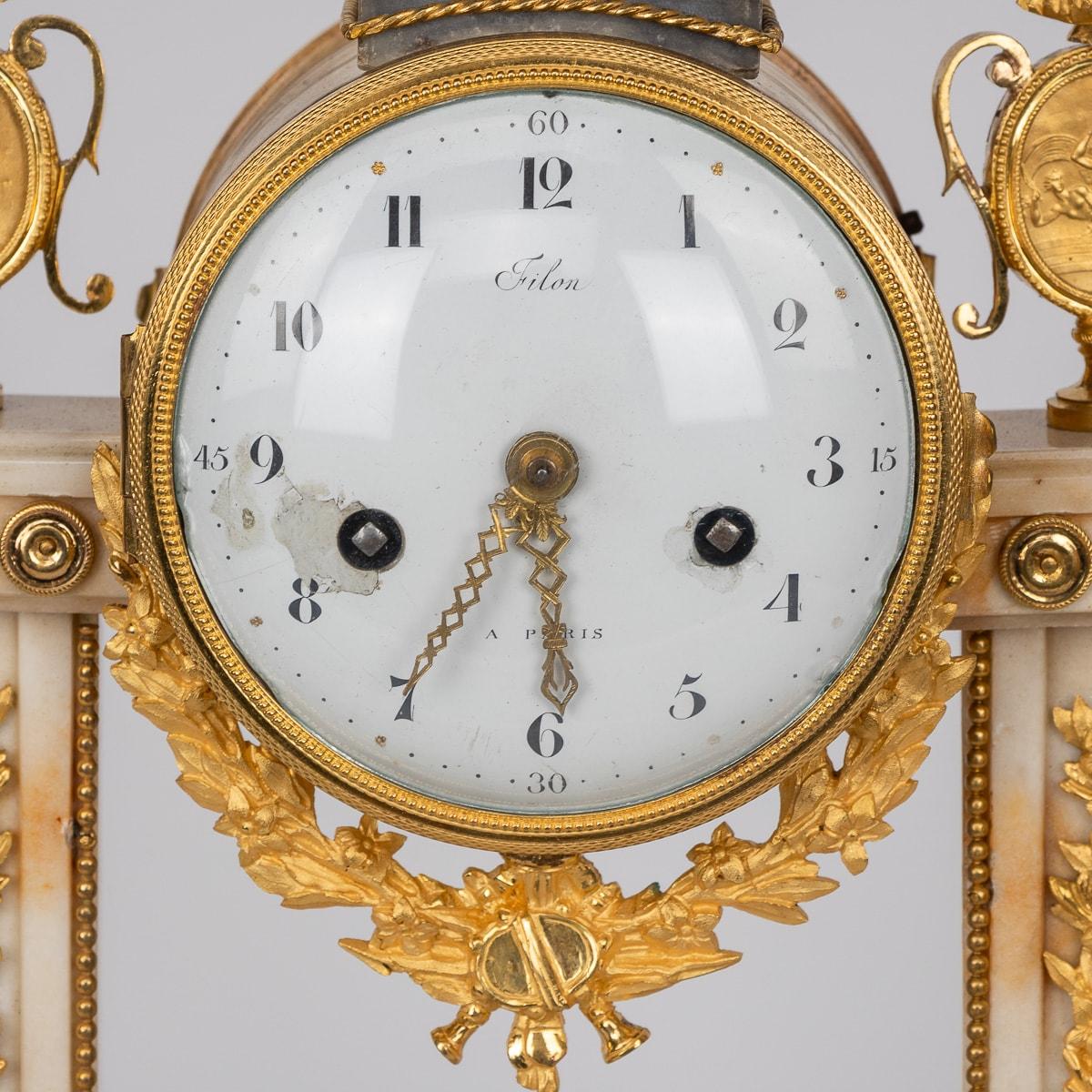 18th Century French Marble & Gilt Bronze Clock, Claude Charles François Filon For Sale 1