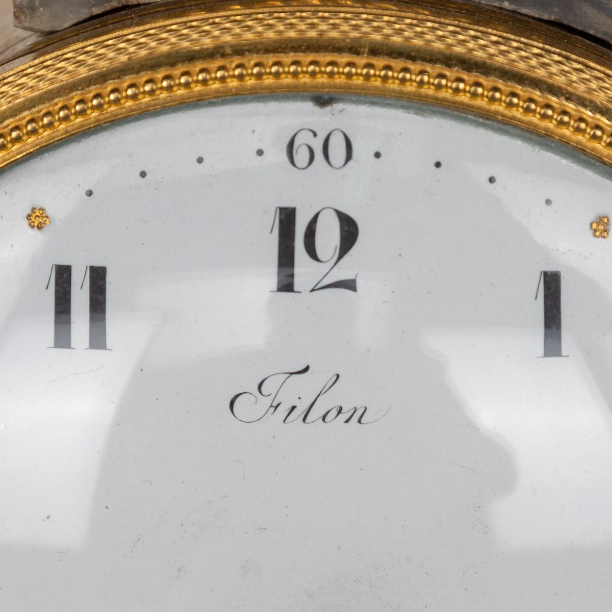 18th Century French Marble & Gilt Bronze Clock, Claude Charles François Filon For Sale 2