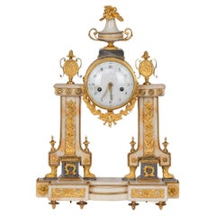 Vintage 18th Century French Marble & Gilt Bronze Clock, Claude Charles François Filon