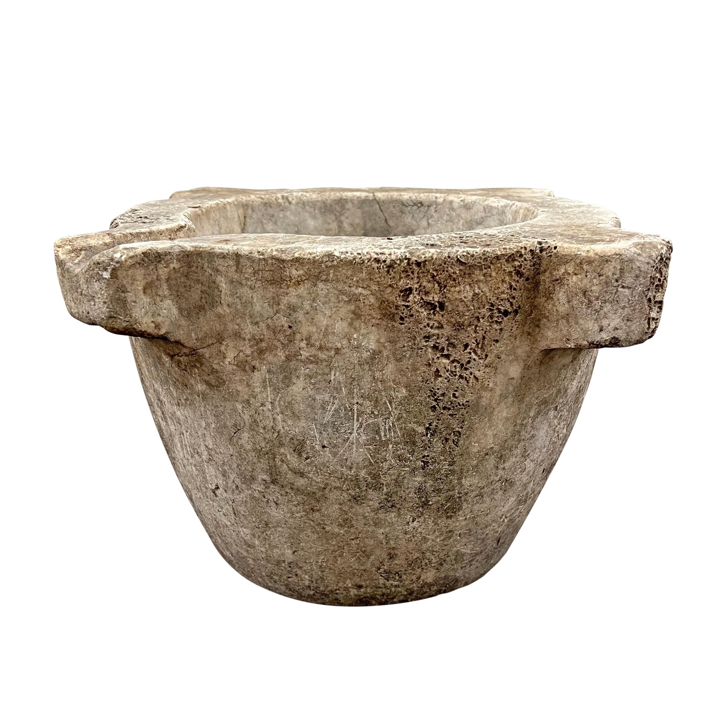 Primitive 18th Century French Marble Mortar For Sale