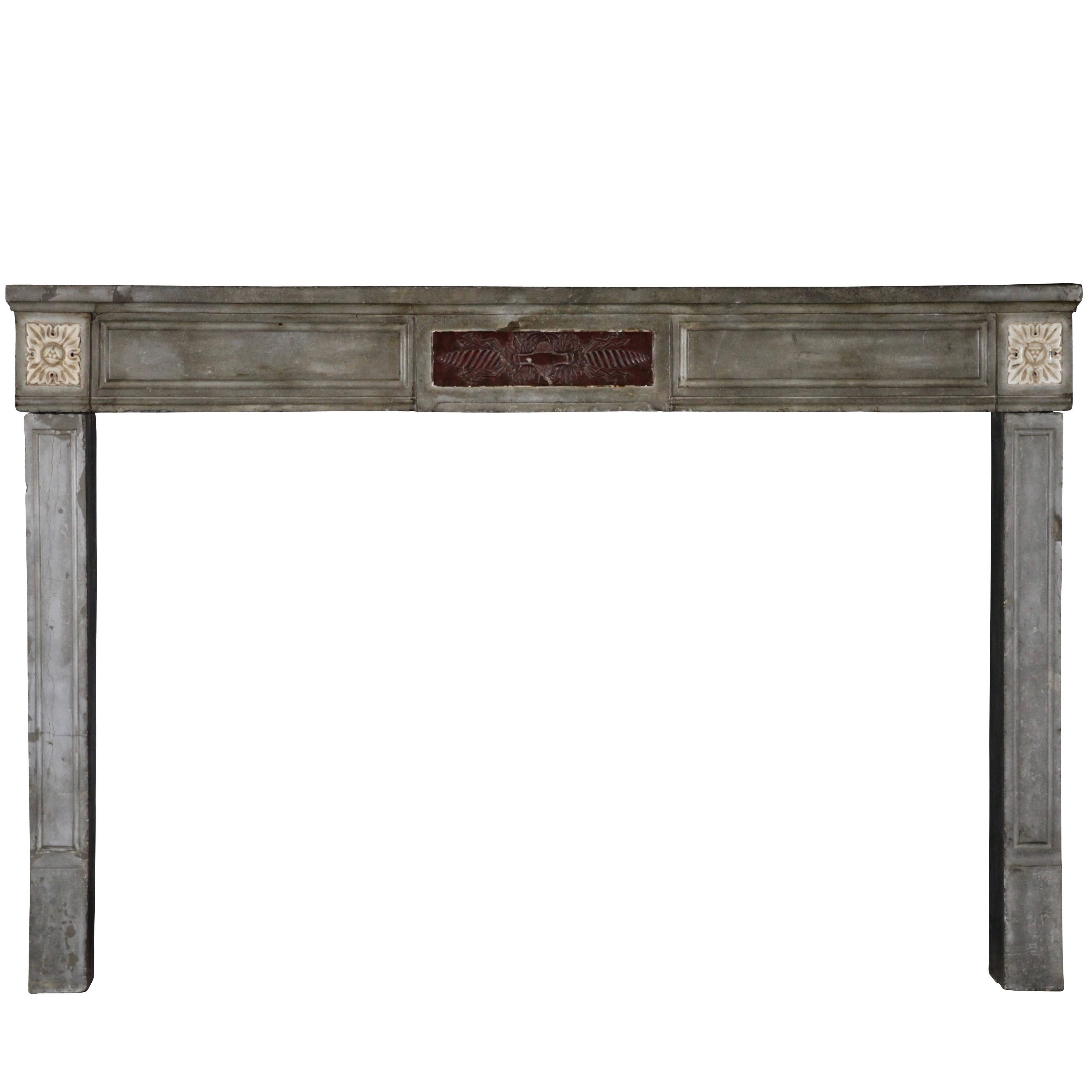 18th Century French Marble Stone Antique Fireplace Mantel For Sale
