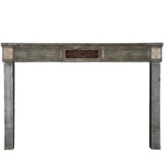 Repisa de chimenea antigua de mármol francés del siglo XVIII