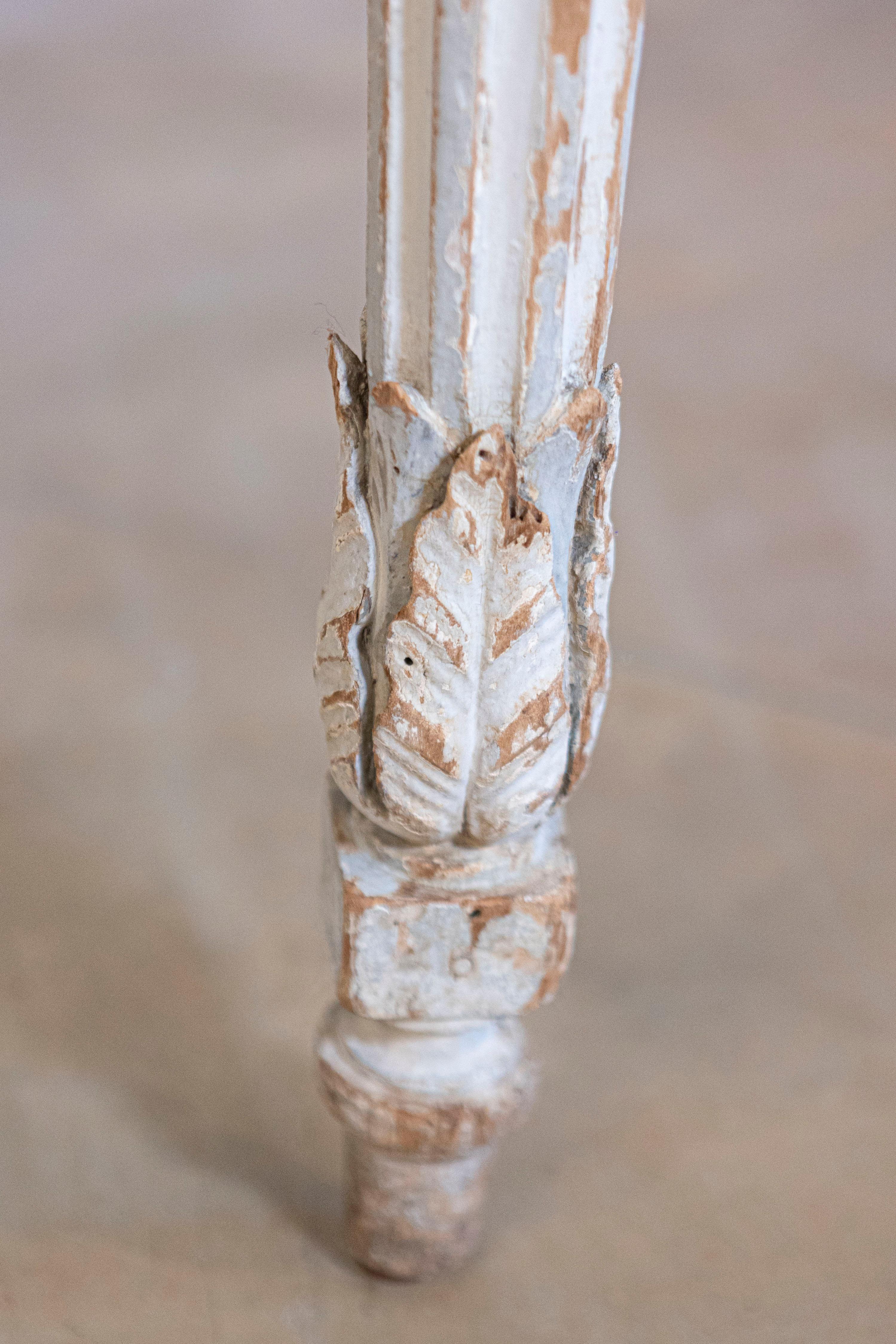 18th Century French Marble Top Demi Lune Console Table For Sale 2