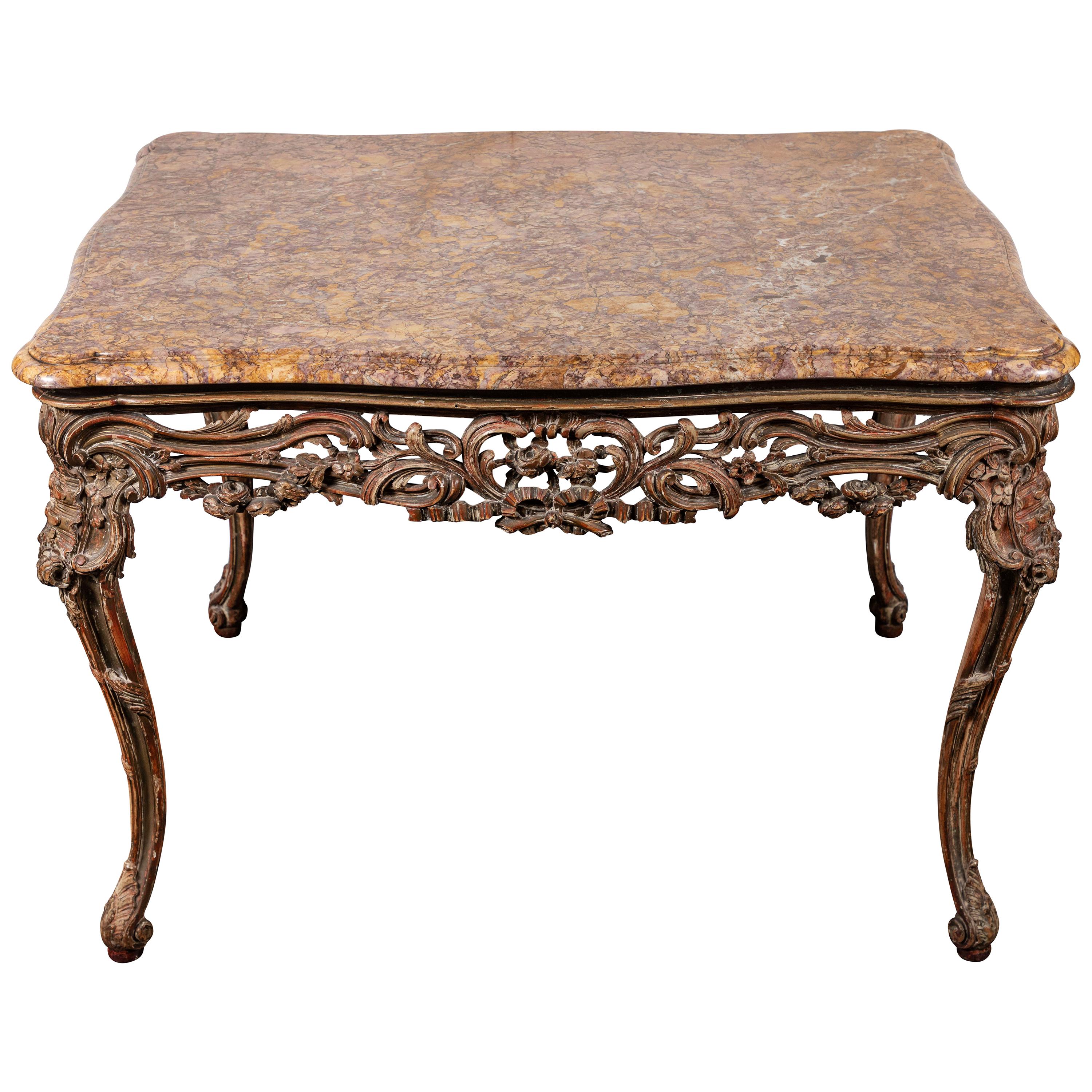 18th Century, French, Marble-Top Table For Sale