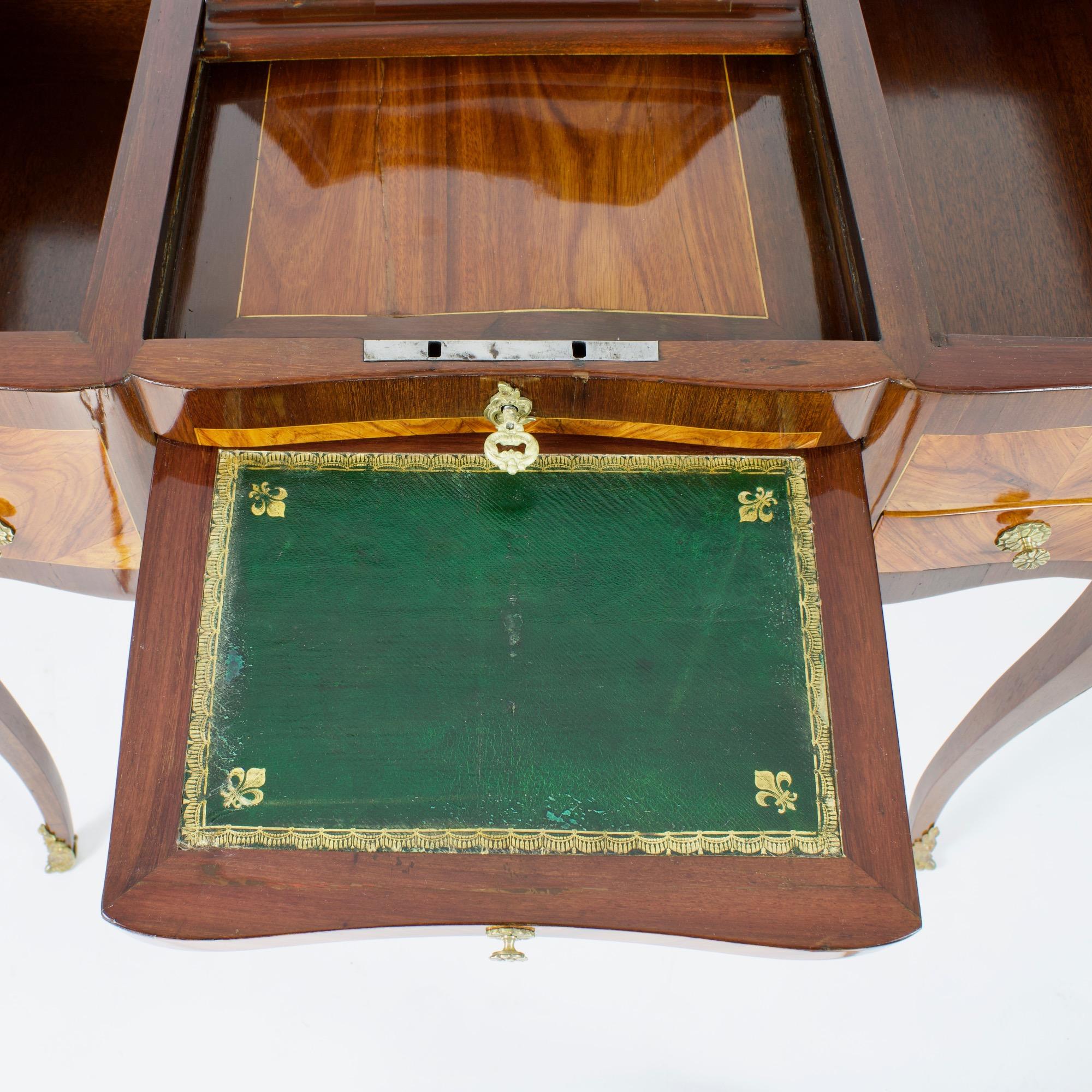 18th Century French Marquetry Louis XV Dressing Table or So-Called Coiffeuse For Sale 2