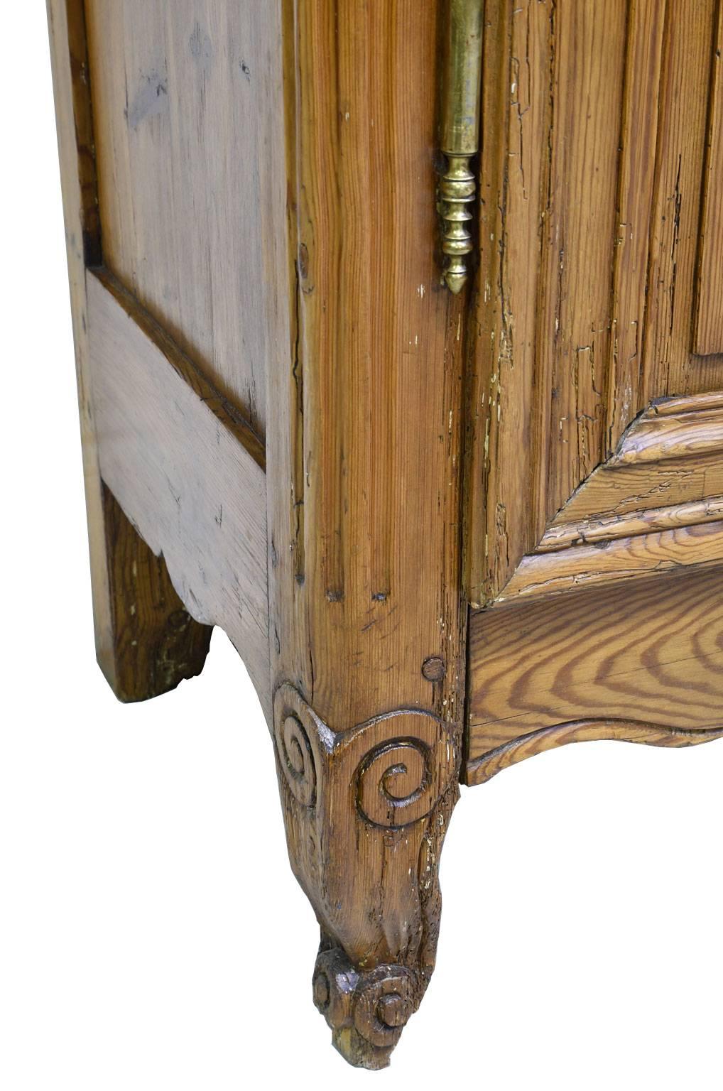 18th Century French Marriage Armoire in Pitch Pine from Normandy 4