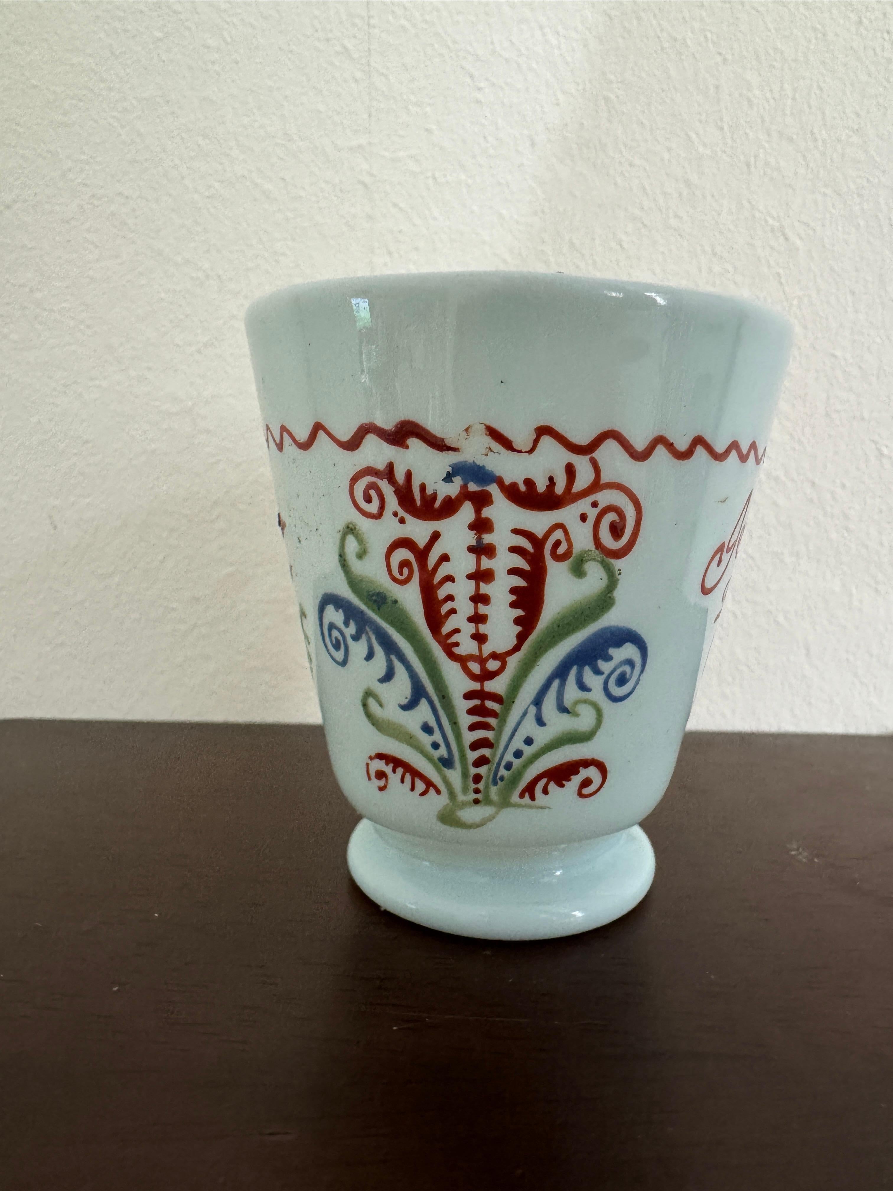 Rococo Gobelet français en verre dépoli du 18ème siècle en vente