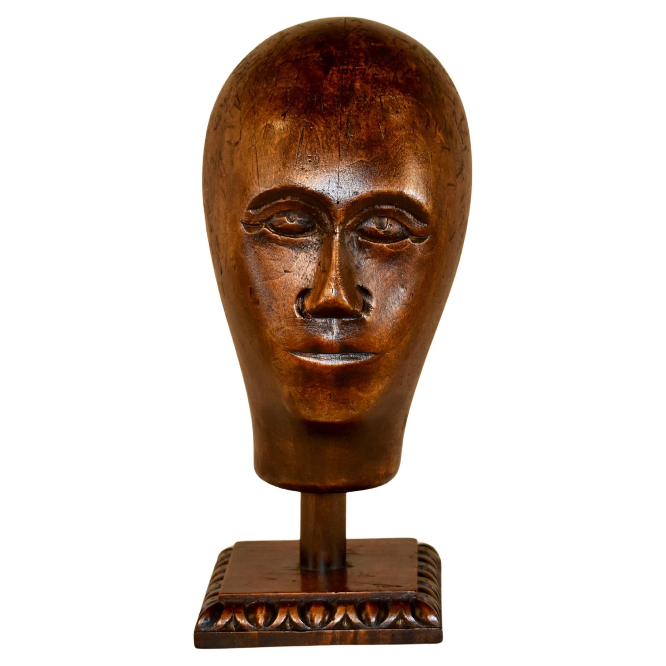 18th Century French Millinery Head on Stand