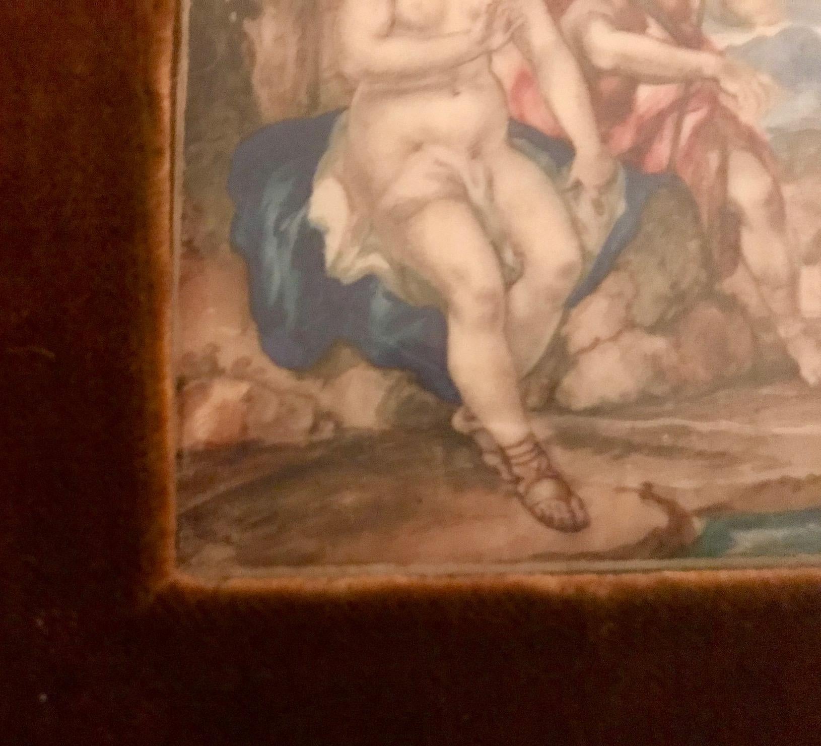 18th Century French Miniature Genre Painting In Good Condition For Sale In Vero Beach, FL