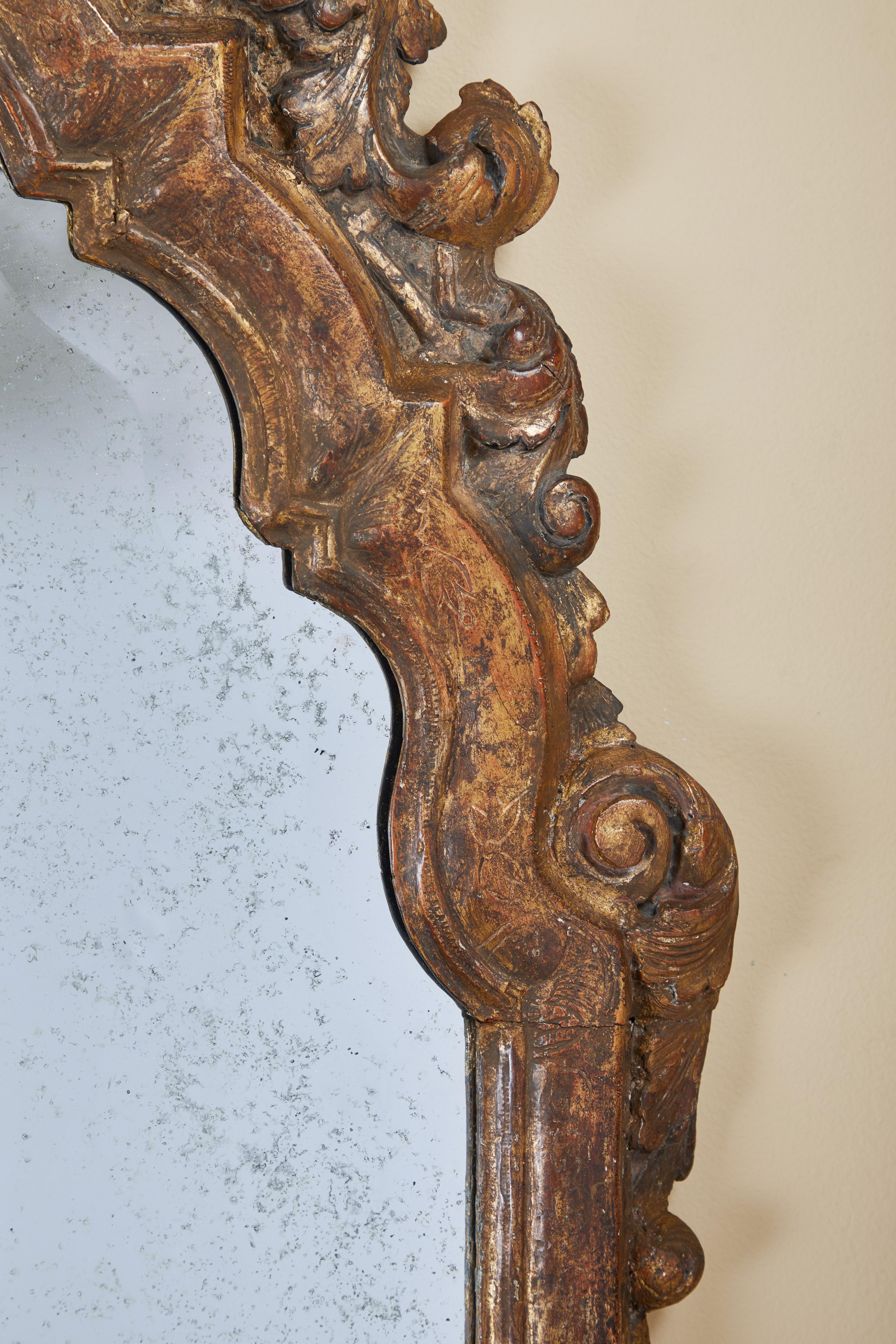 Hand-Carved 18th Century French Mirror For Sale