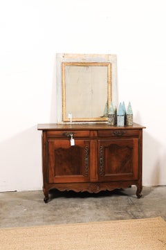 18th Century French Mirror with Blue and Gold Accents