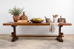 18th Century French Monastery Oak Trestle Dining Table