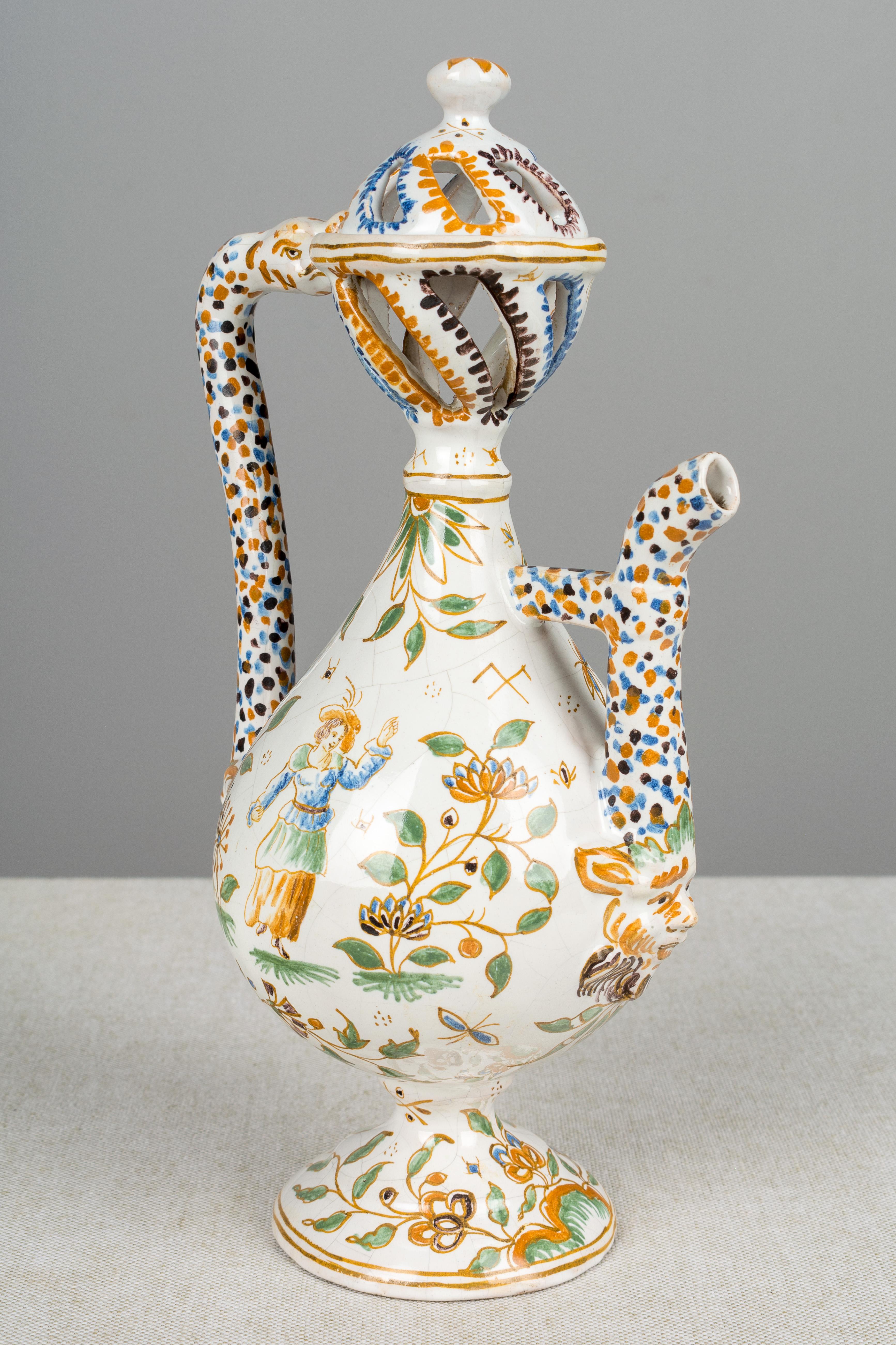 18th Century and Earlier 18th Century French Moustiers Faience Ewer