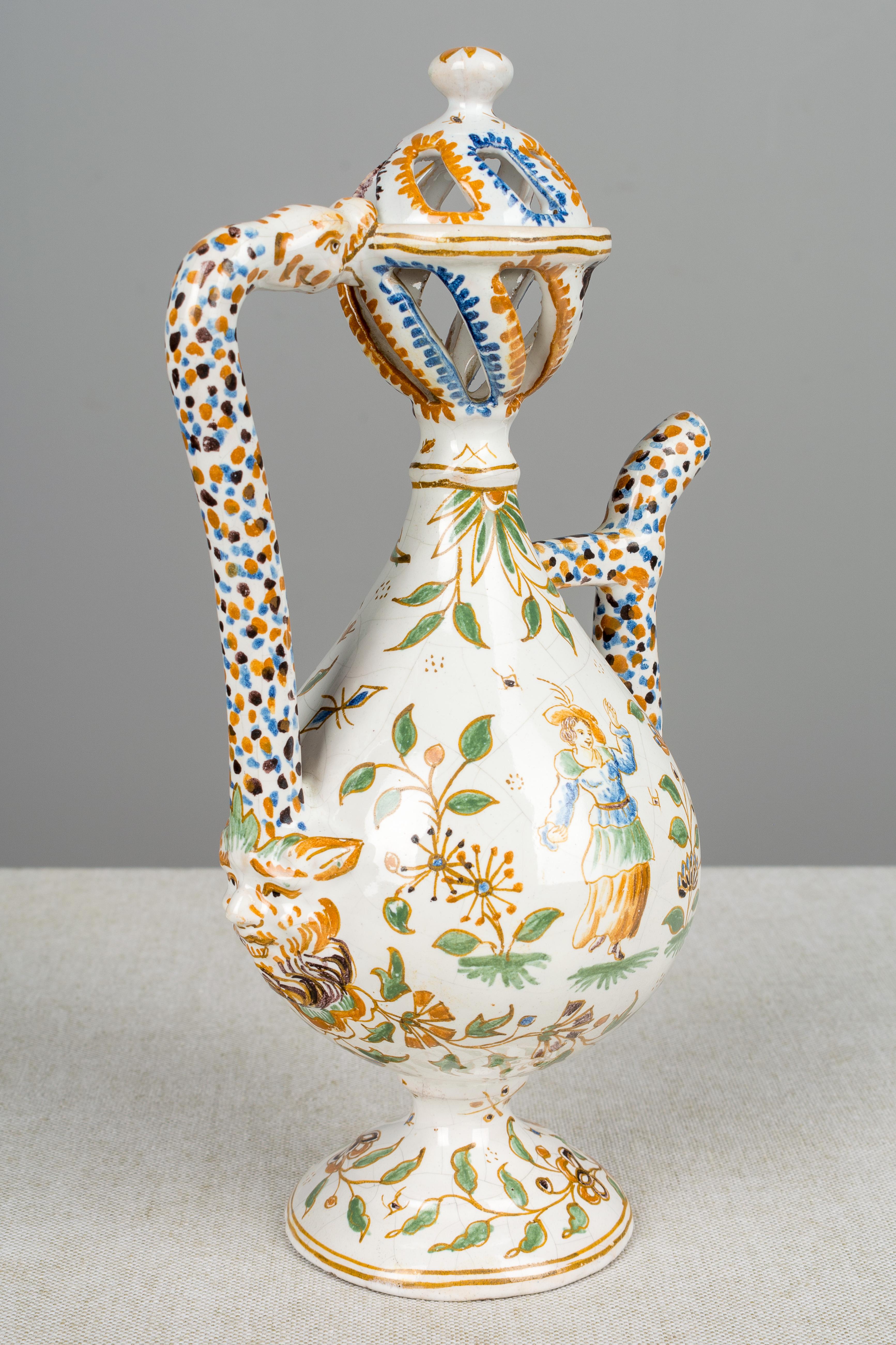18th Century French Moustiers Faience Ewer 1