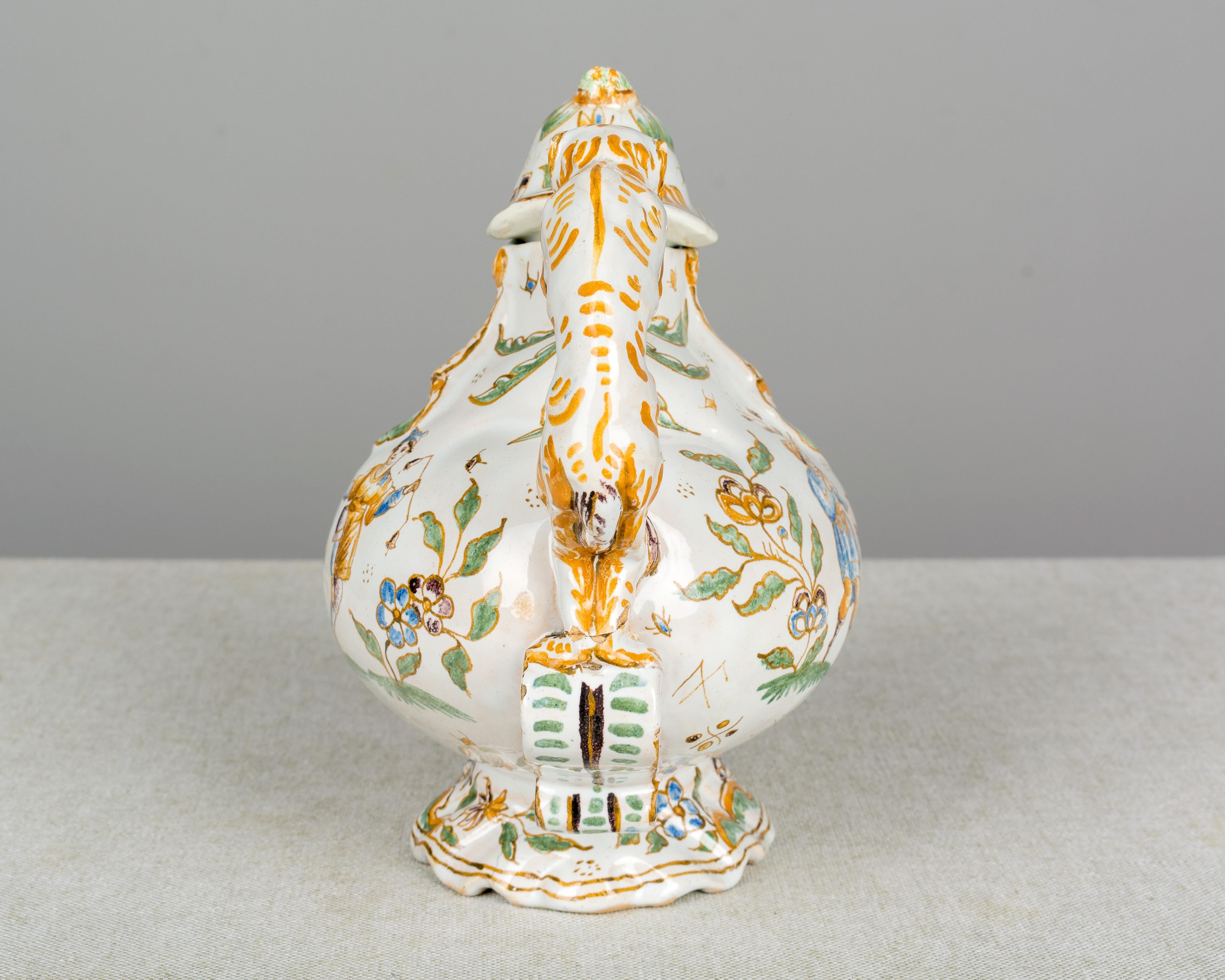 18th Century and Earlier 18th Century French Moustiers Faience Teapot