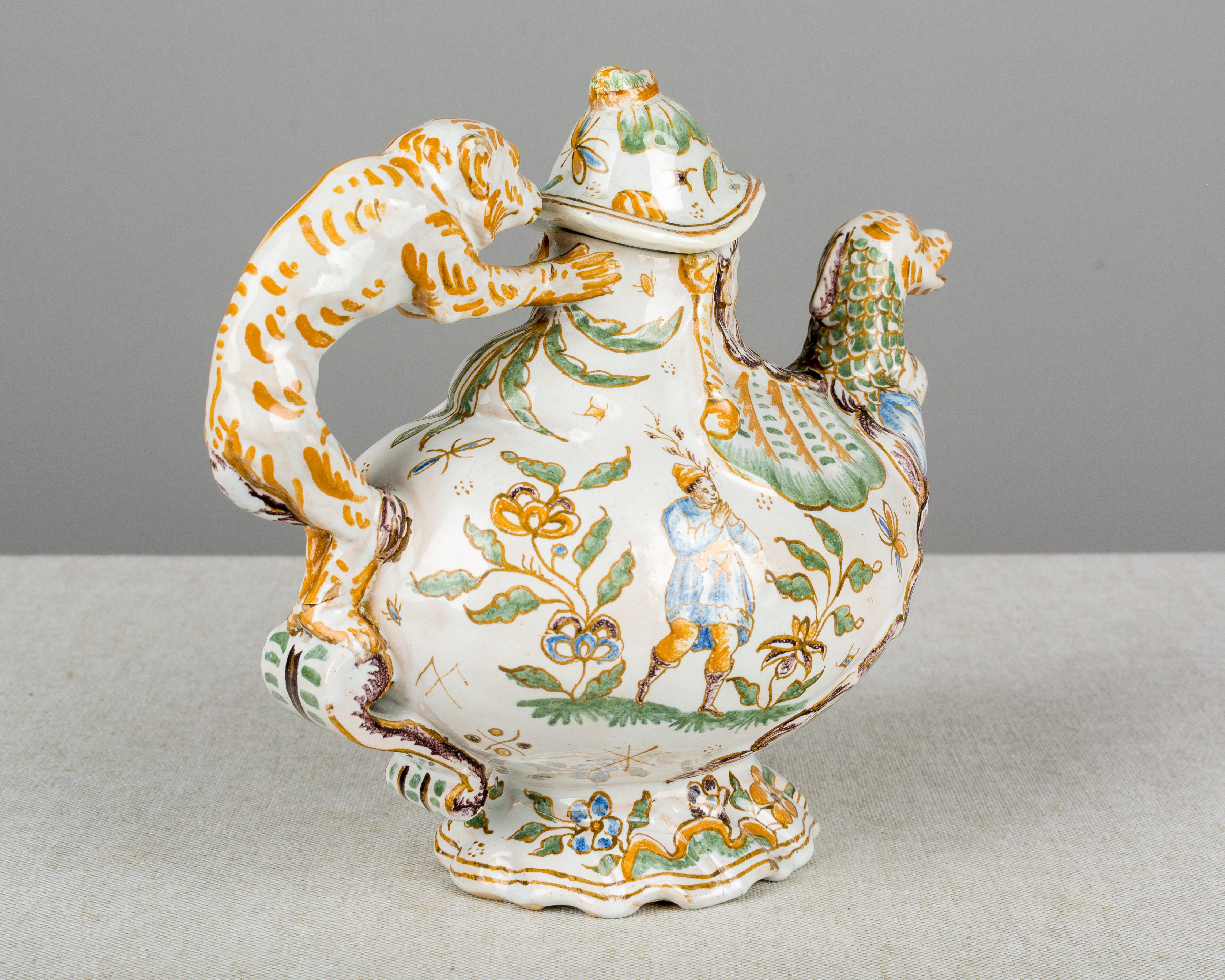 18th Century French Moustiers Faience Teapot 1