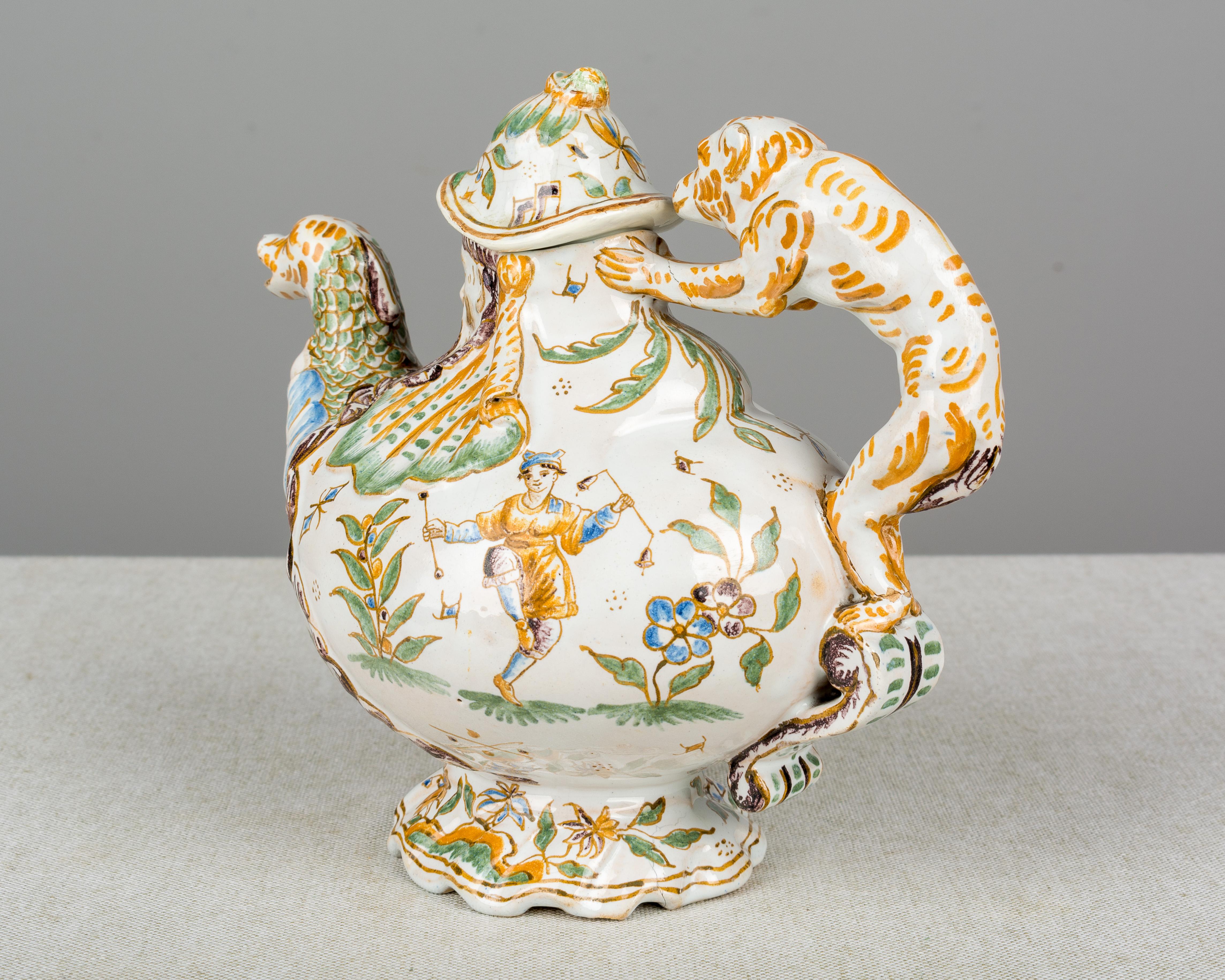 18th Century French Moustiers Faience Teapot 2