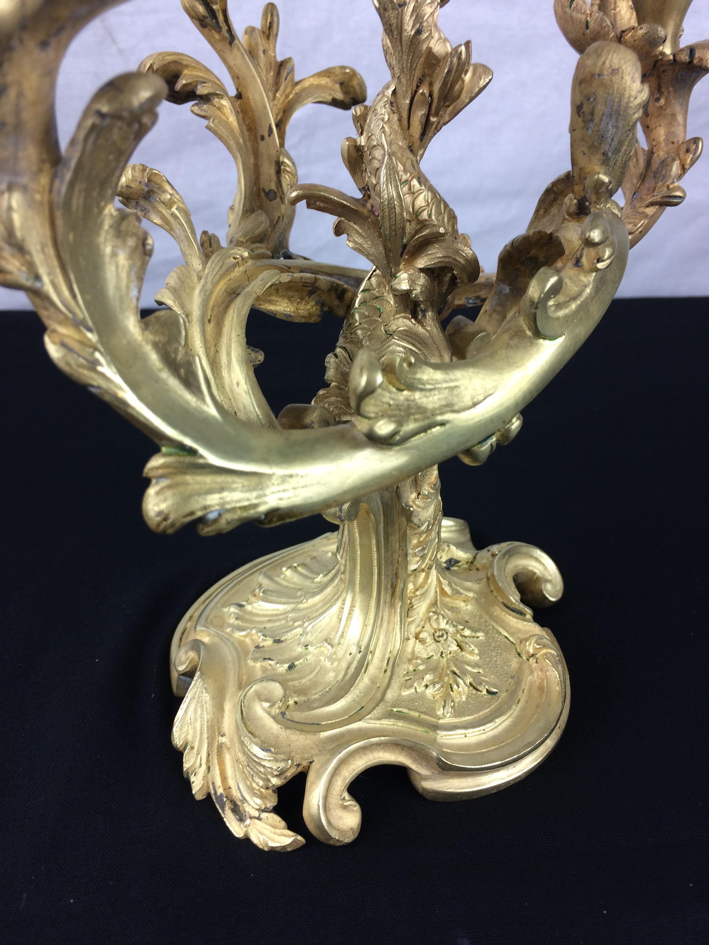 Pair of 19th Century French Gilt Bronze Candelabras, Napoleon III Style  For Sale 7