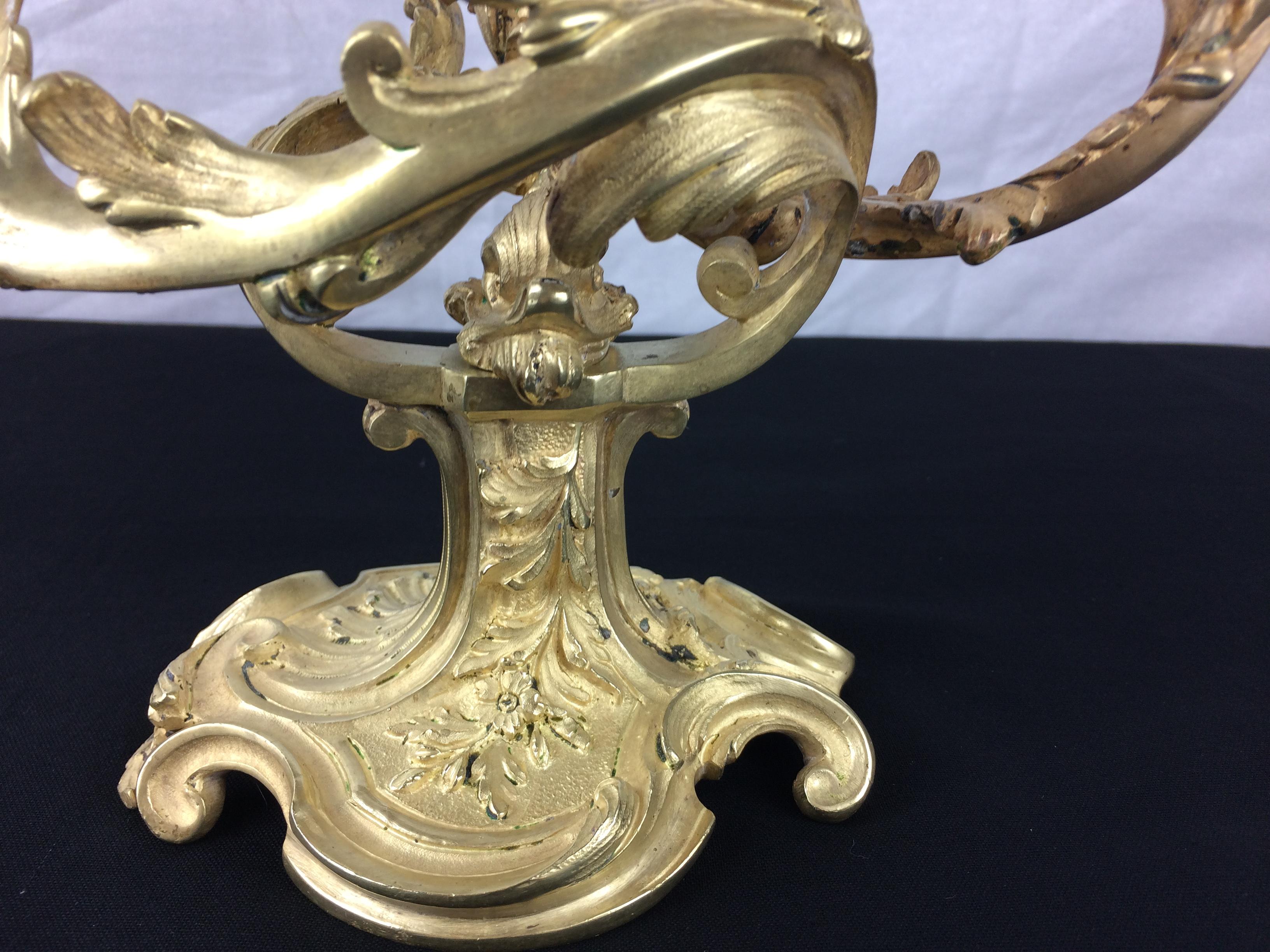 Pair of 19th Century French Gilt Bronze Candelabras, Napoleon III Style  For Sale 3