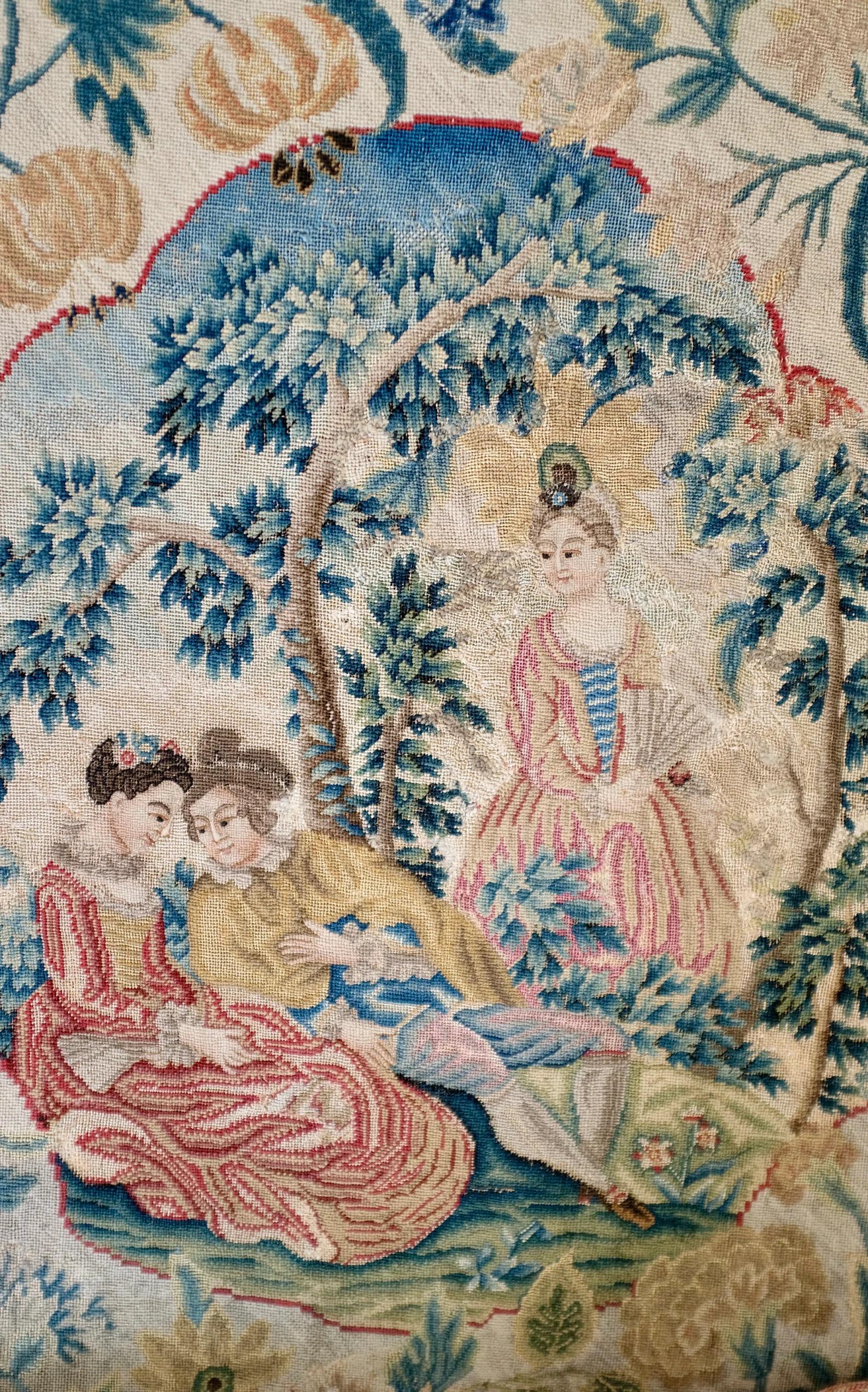 Needlepoint 18th Century French Needlework Panel For Sale