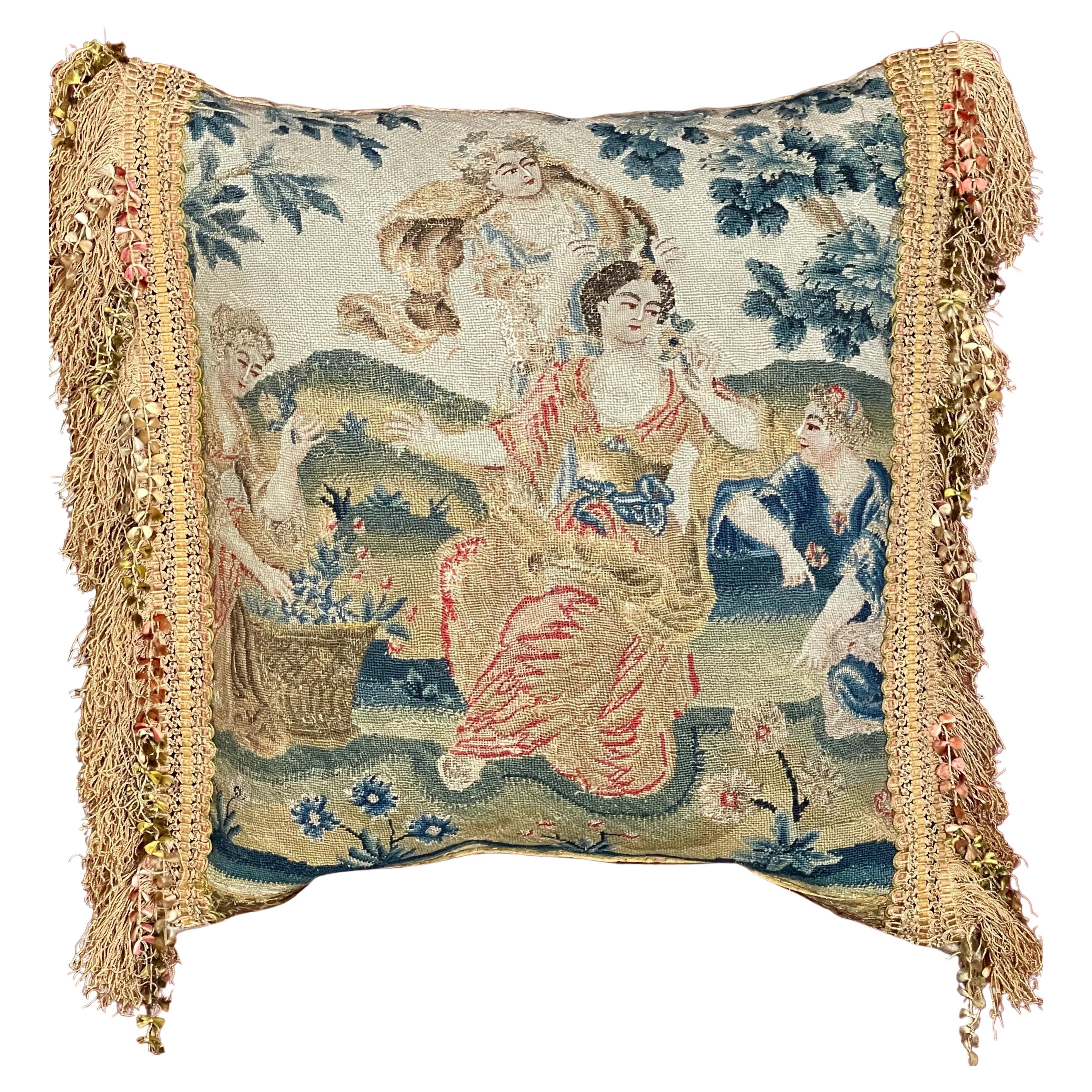 18th Century French Needlework Pillow