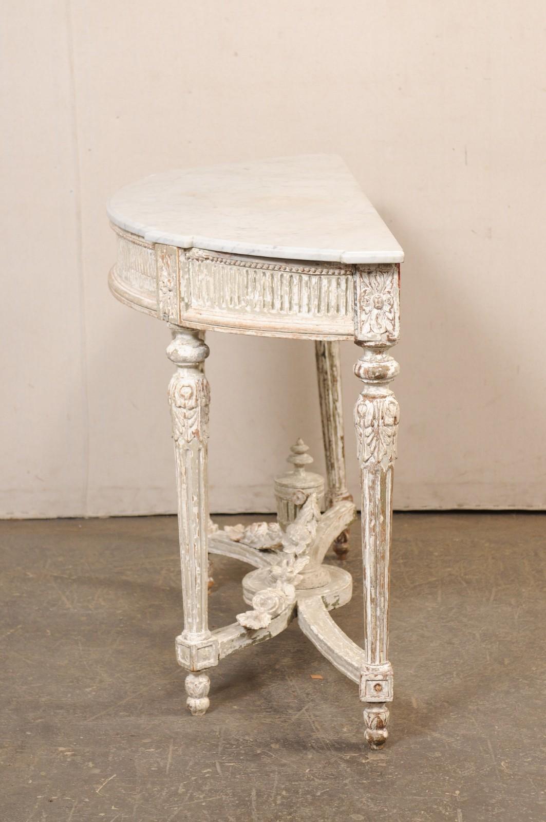 18. Jahrhundert Französisch neoklassischen Marmor oben Konsole w/Urn Finial an Underside im Angebot 5