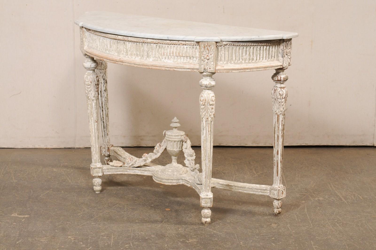 18. Jahrhundert Französisch neoklassischen Marmor oben Konsole w/Urn Finial an Underside im Angebot 6