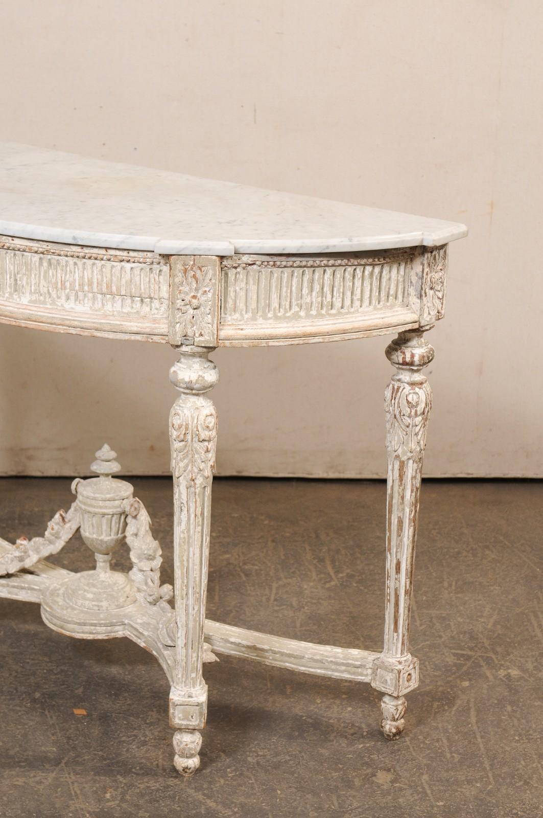 18. Jahrhundert Französisch neoklassischen Marmor oben Konsole w/Urn Finial an Underside im Angebot 7