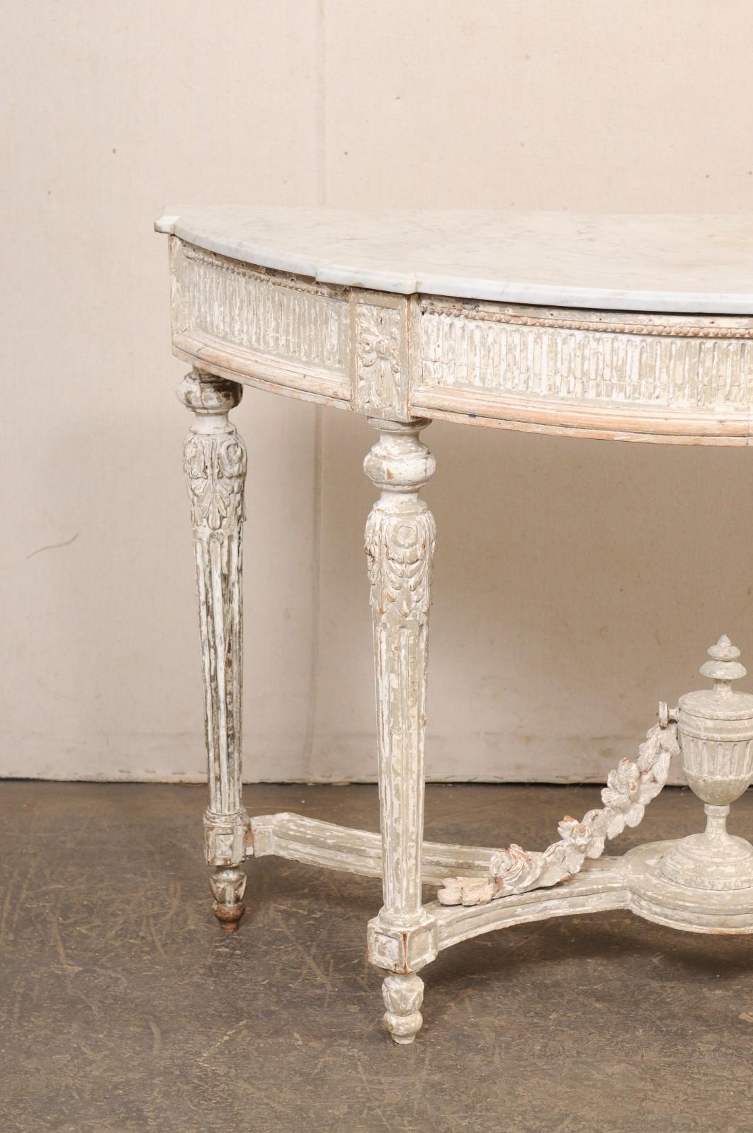 18. Jahrhundert Französisch neoklassischen Marmor oben Konsole w/Urn Finial an Underside (Neoklassisch) im Angebot