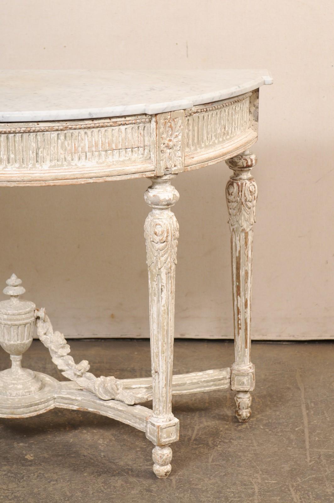 18. Jahrhundert Französisch neoklassischen Marmor oben Konsole w/Urn Finial an Underside im Zustand „Gut“ im Angebot in Atlanta, GA