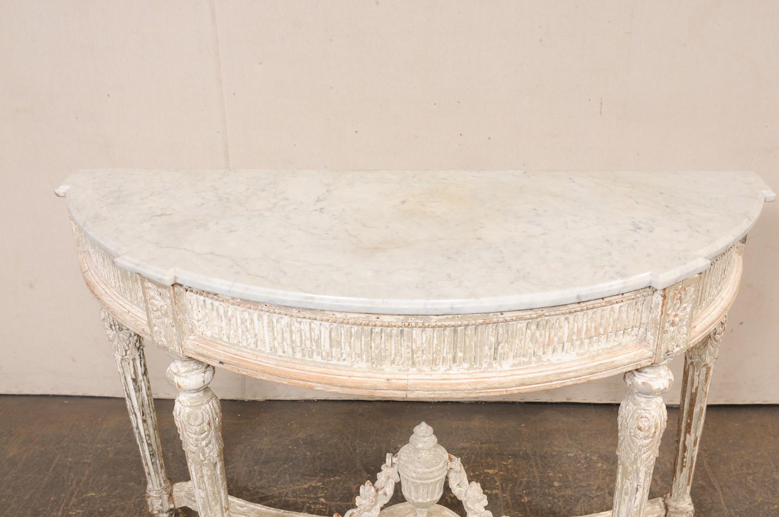 18. Jahrhundert Französisch neoklassischen Marmor oben Konsole w/Urn Finial an Underside im Angebot 1