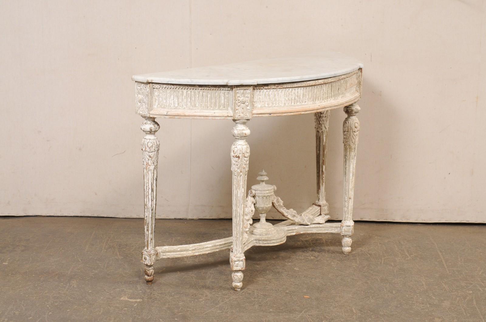 18. Jahrhundert Französisch neoklassischen Marmor oben Konsole w/Urn Finial an Underside im Angebot 2