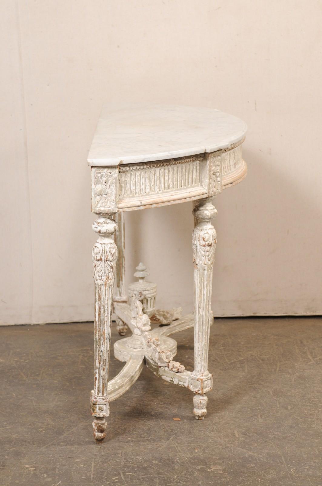 18. Jahrhundert Französisch neoklassischen Marmor oben Konsole w/Urn Finial an Underside im Angebot 3