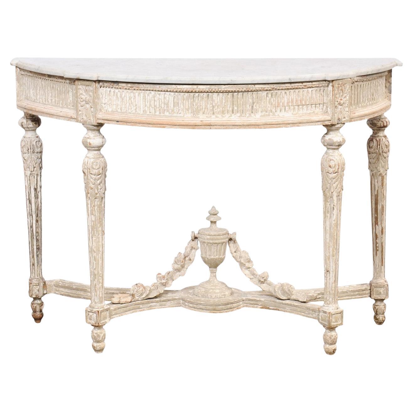 18. Jahrhundert Französisch neoklassischen Marmor oben Konsole w/Urn Finial an Underside im Angebot