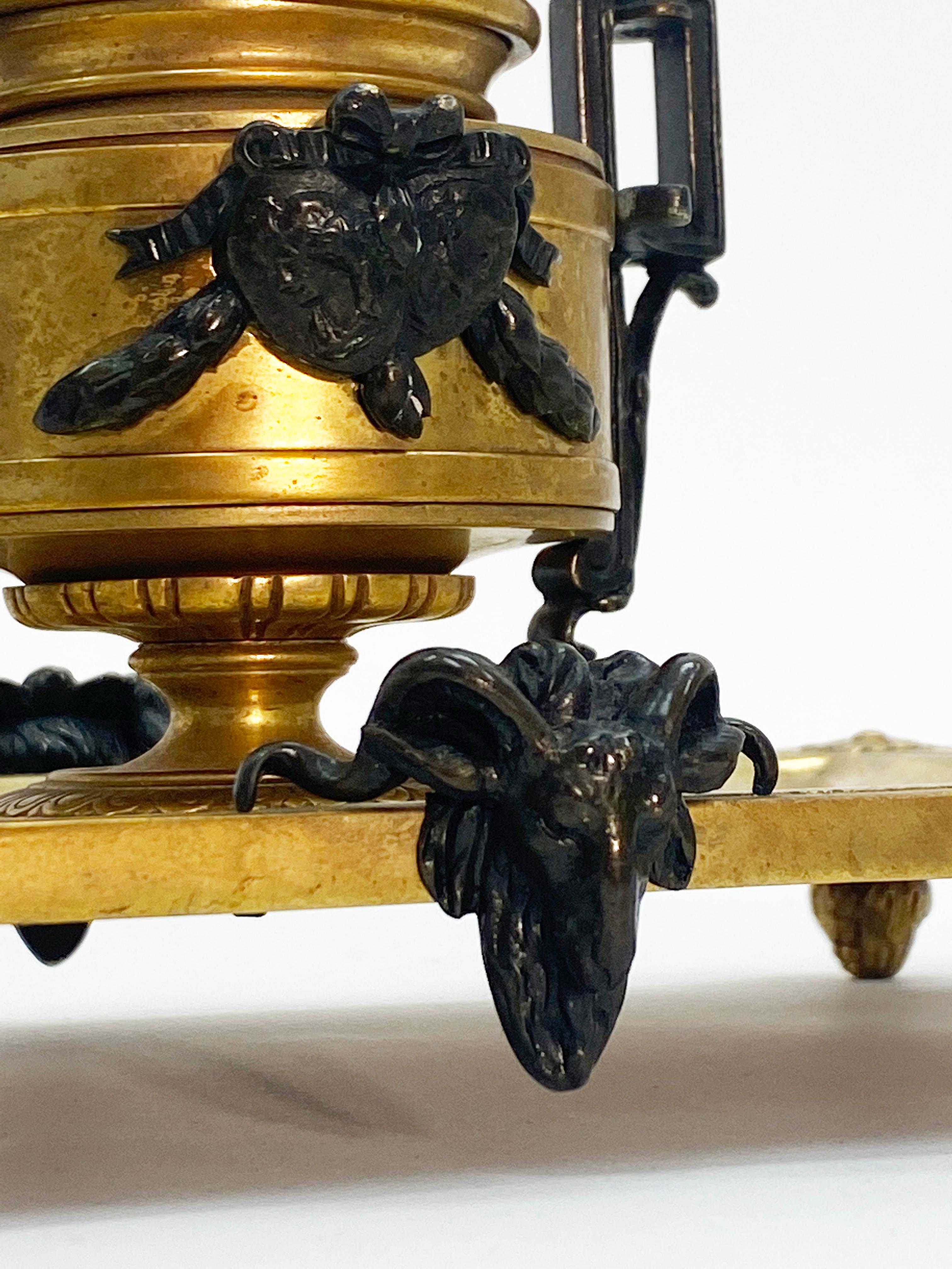 18th Century French Neoclassical Manner Bronze Inkwell For Sale 2