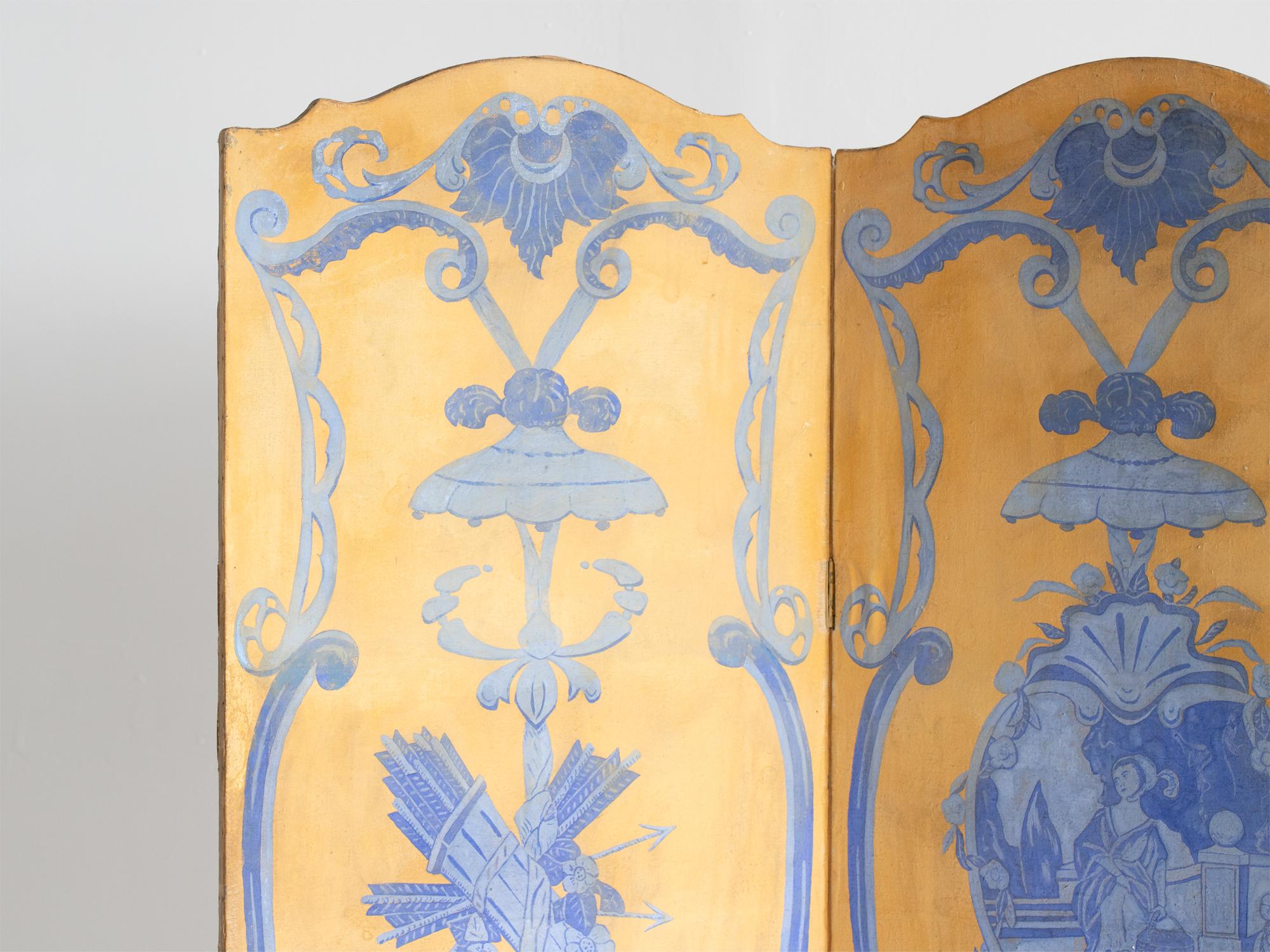 18th Century and Earlier 18th Century French Neoclassical Painted Screen For Sale