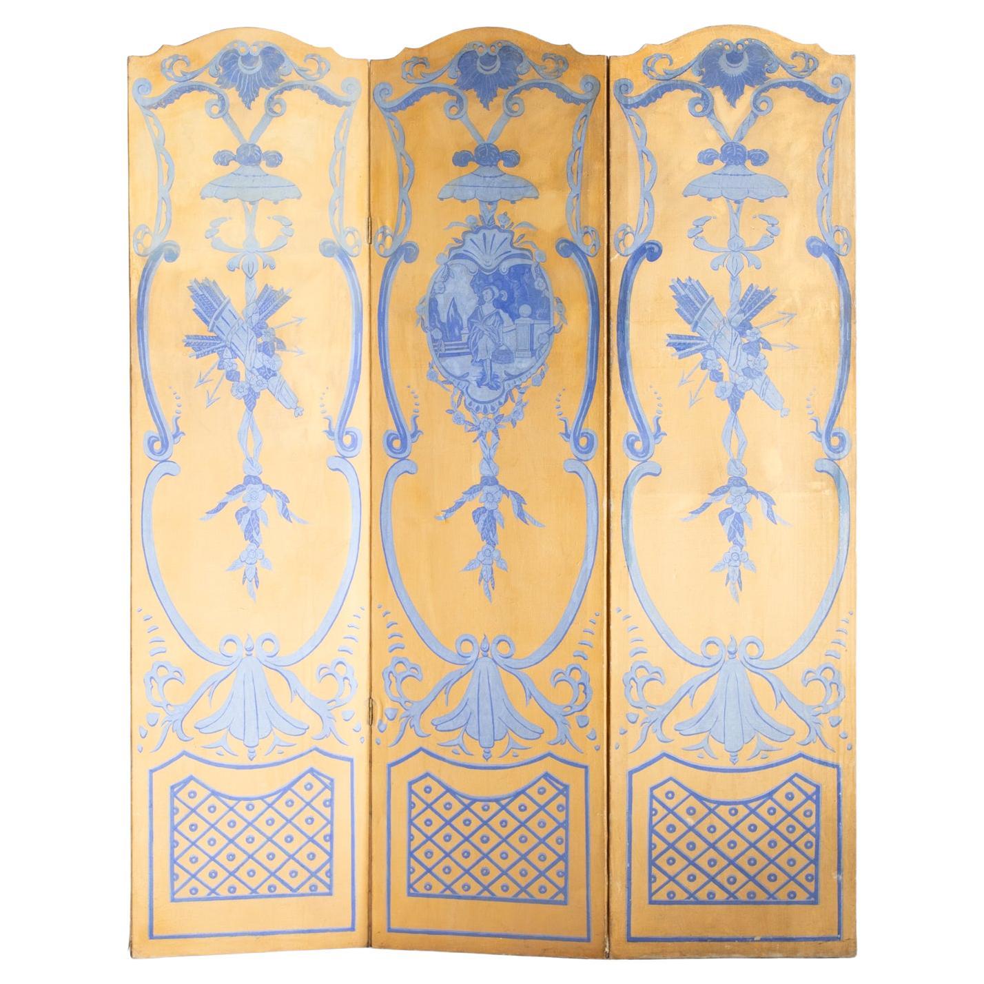 18th Century French Neoclassical Painted Screen For Sale
