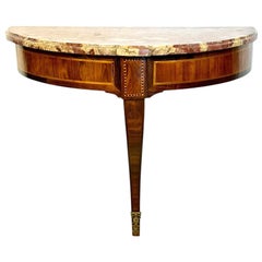 Console da parete neoclassica francese del XVIII secolo con piano in marmo