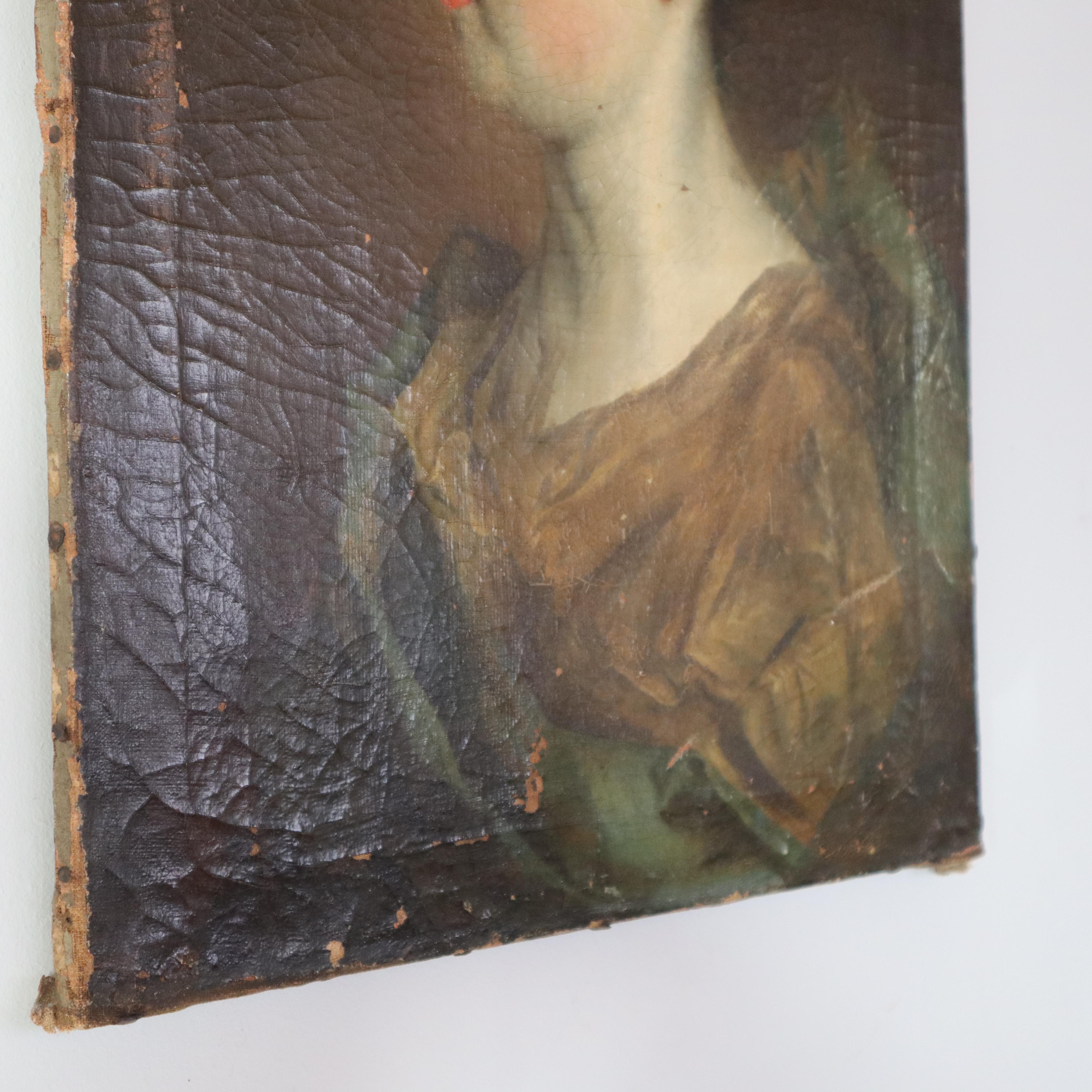 18th Century and Earlier 18th Century French Noblewoman Portrait, Oil on Canvas For Sale