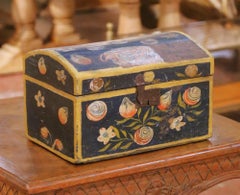18th Century French Normandy Carved & Painted "Coffre de Mariage" Wedding Trunk