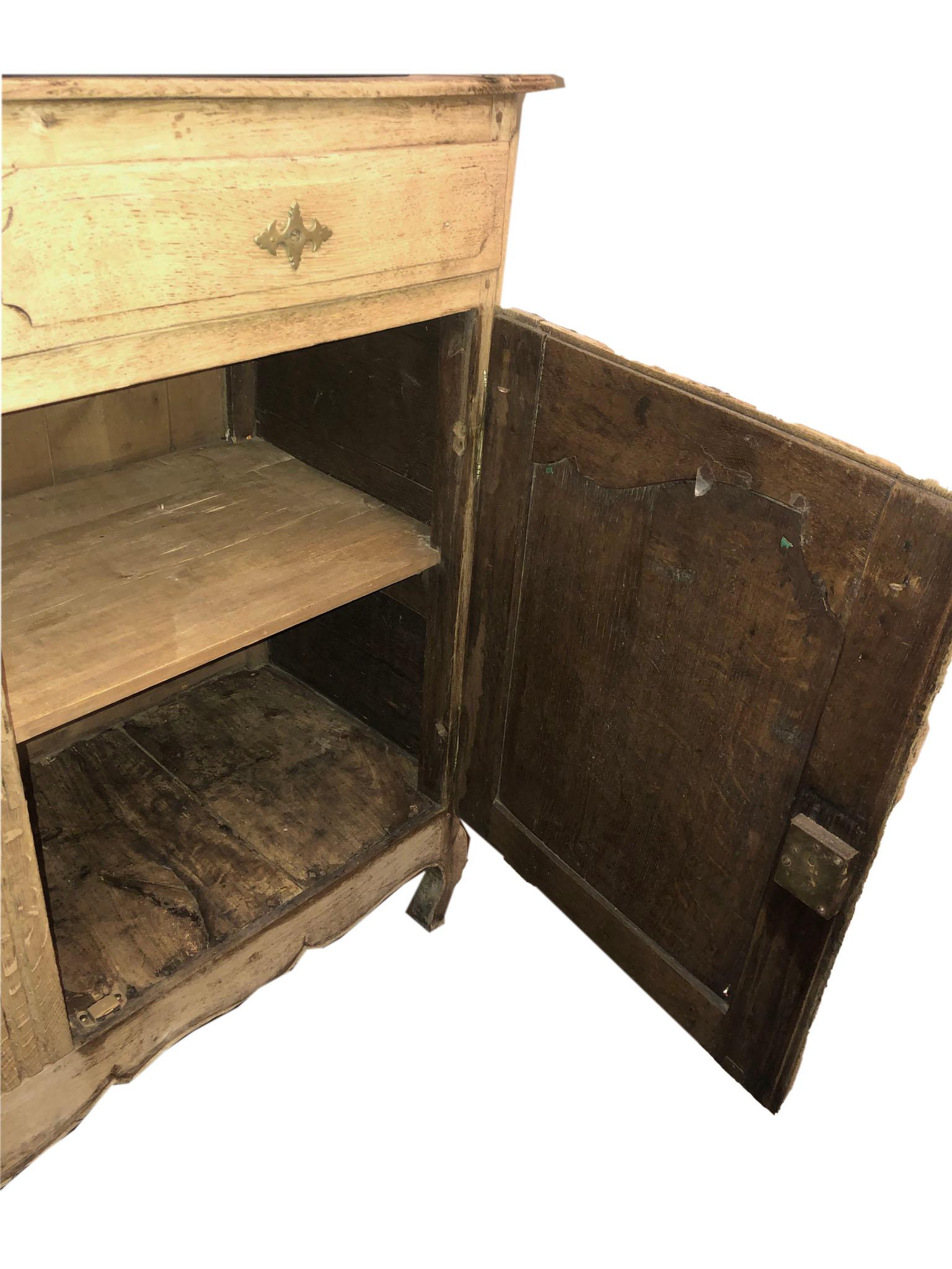 18th Century French Oak Buffet Chest with Bleached Finish In Good Condition In Wichita, KS