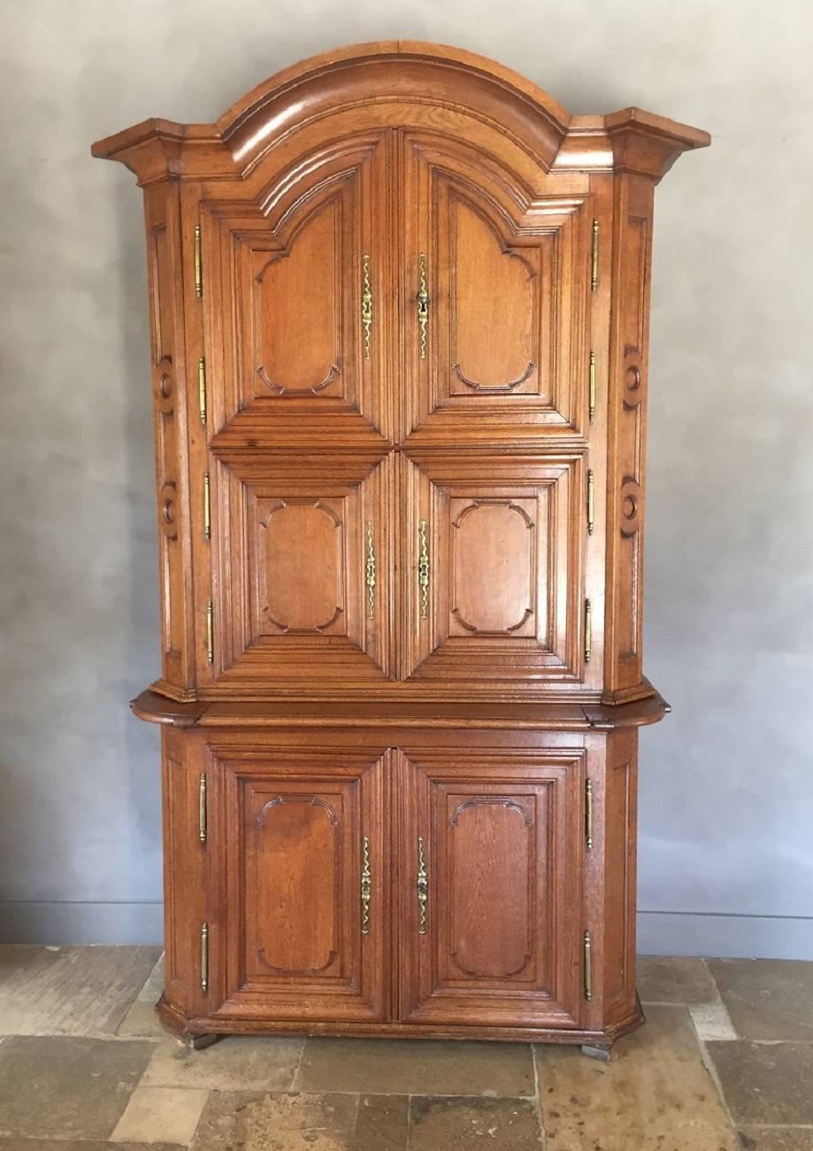 Baroque 18th Century French Oak Buffet Cupboard Sideboard For Sale