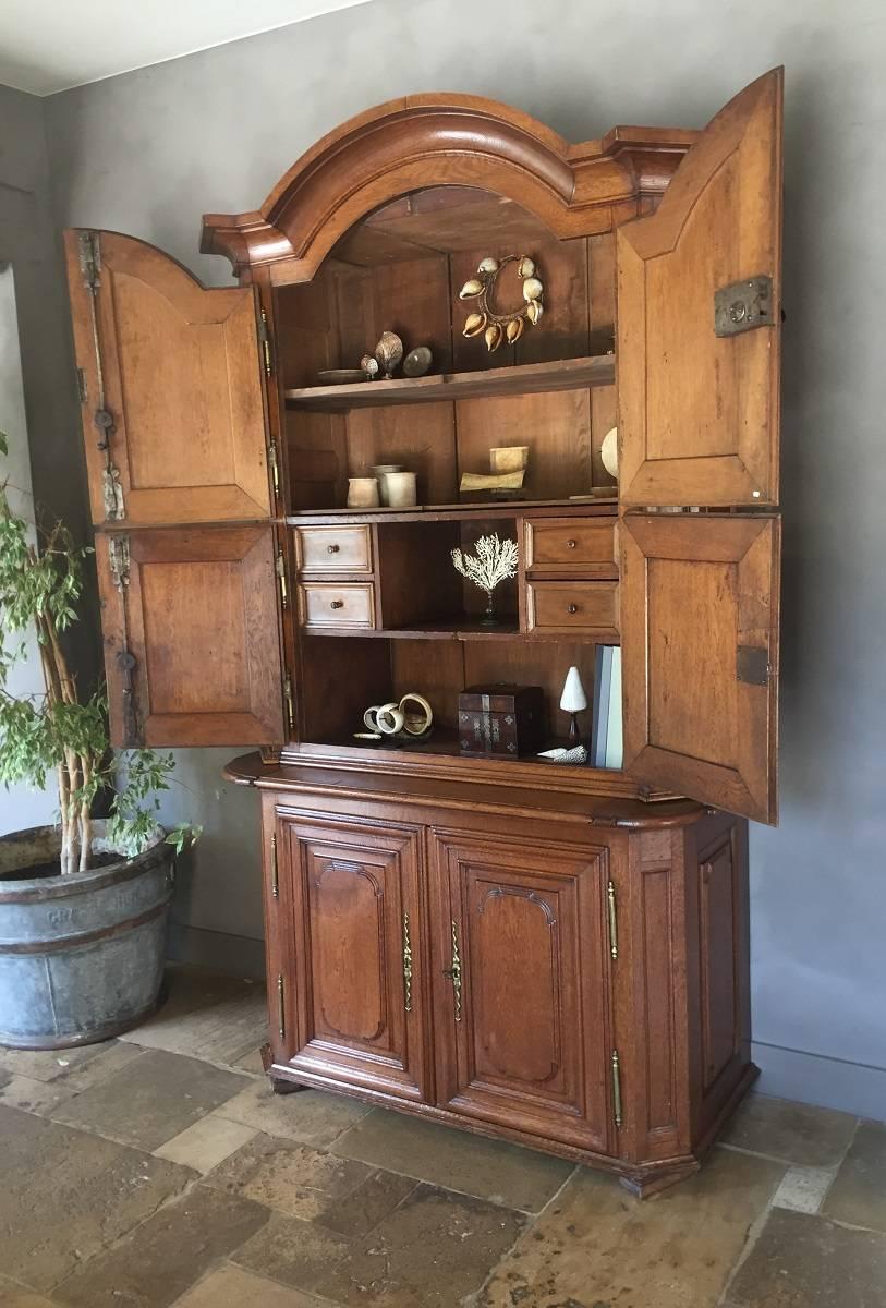 Hand-Crafted 18th Century French Oak Buffet Cupboard Sideboard For Sale