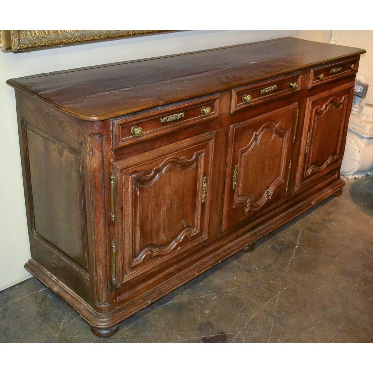 Carved 18th Century French Oak Buffet or Sideboard