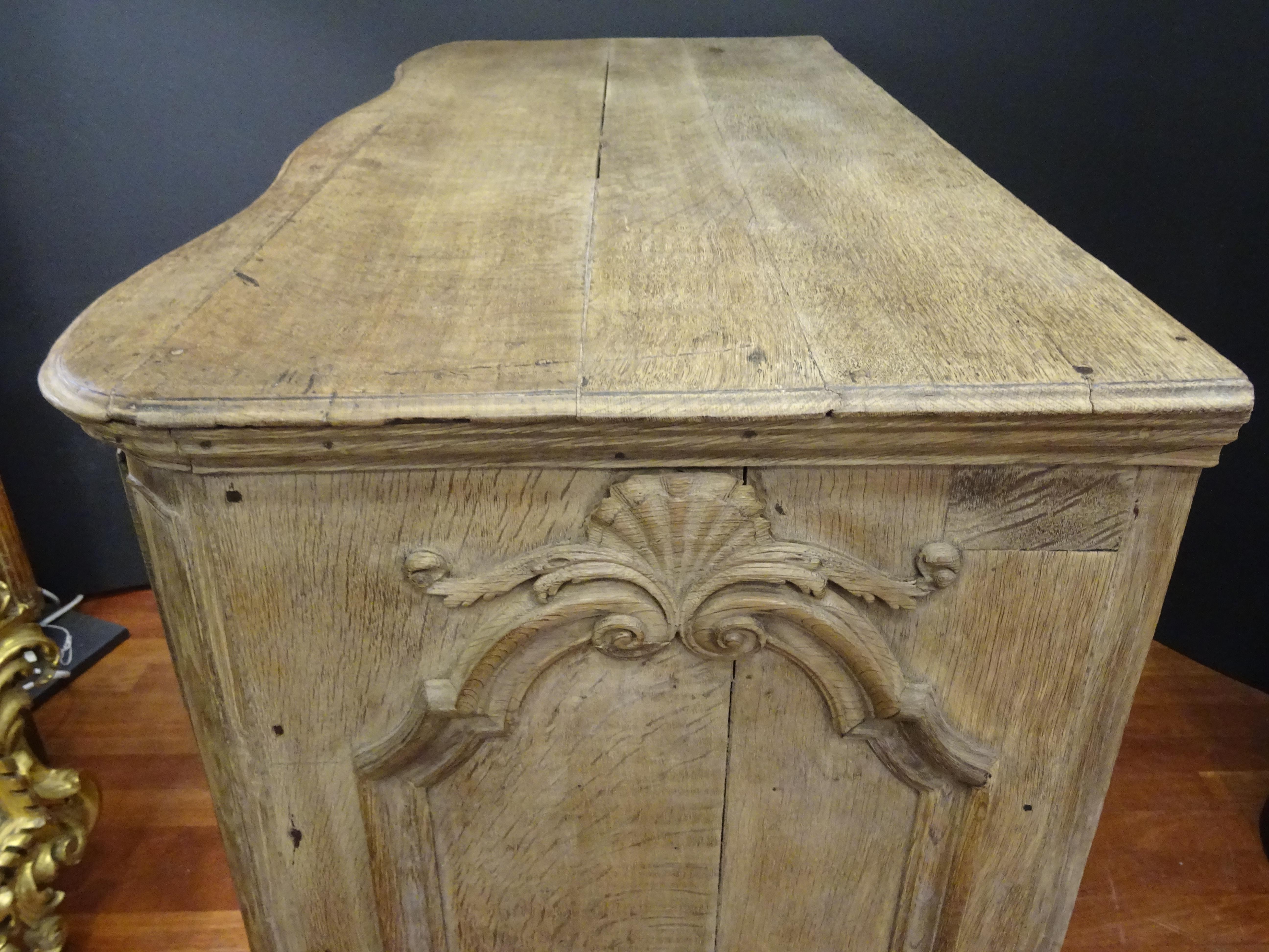 18th FrenchProvencal  Chest of Drawers Oak Carved Wood and Brass , 1790 4