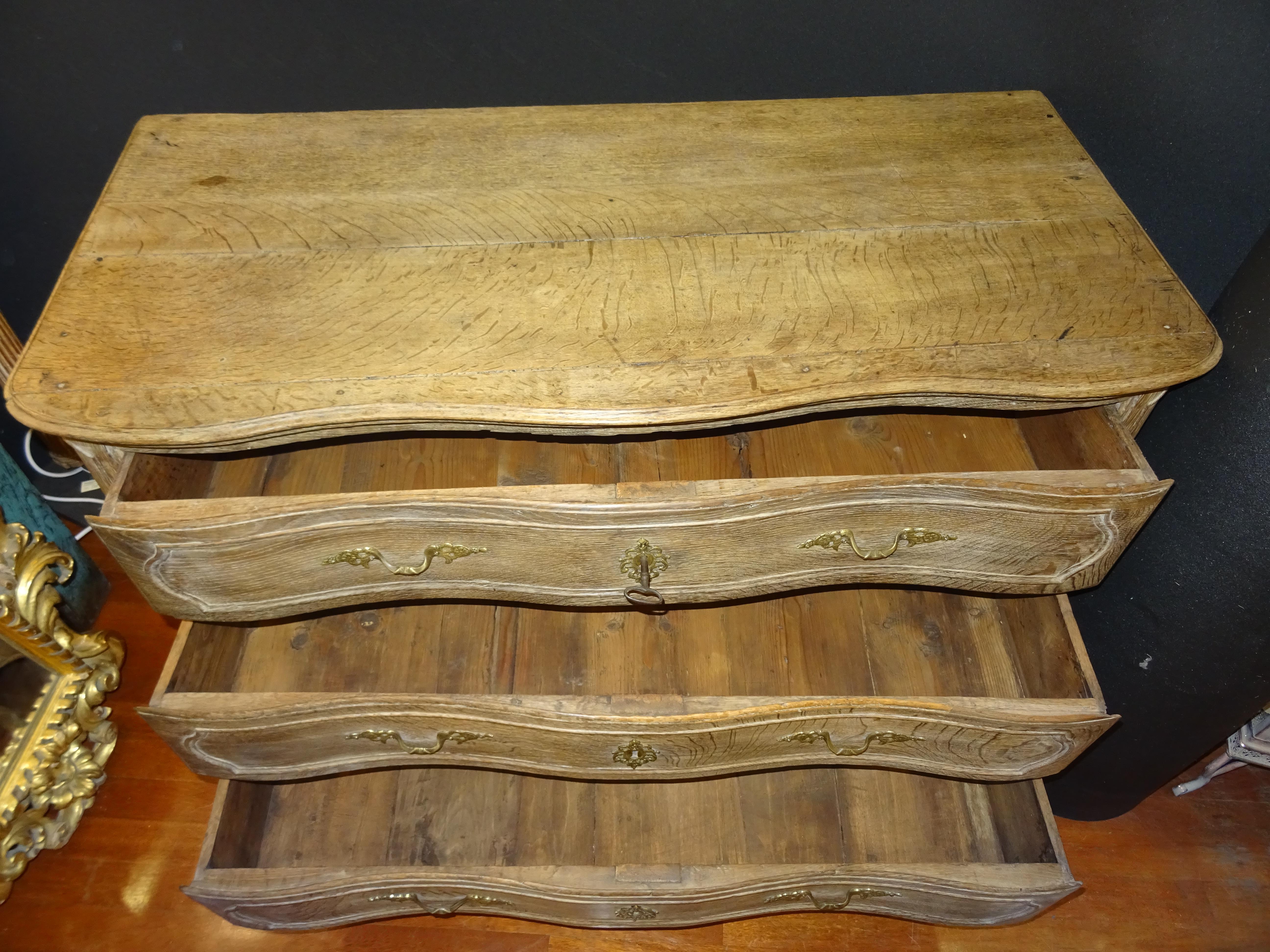 18th FrenchProvencal  Chest of Drawers Oak Carved Wood and Brass , 1790 5