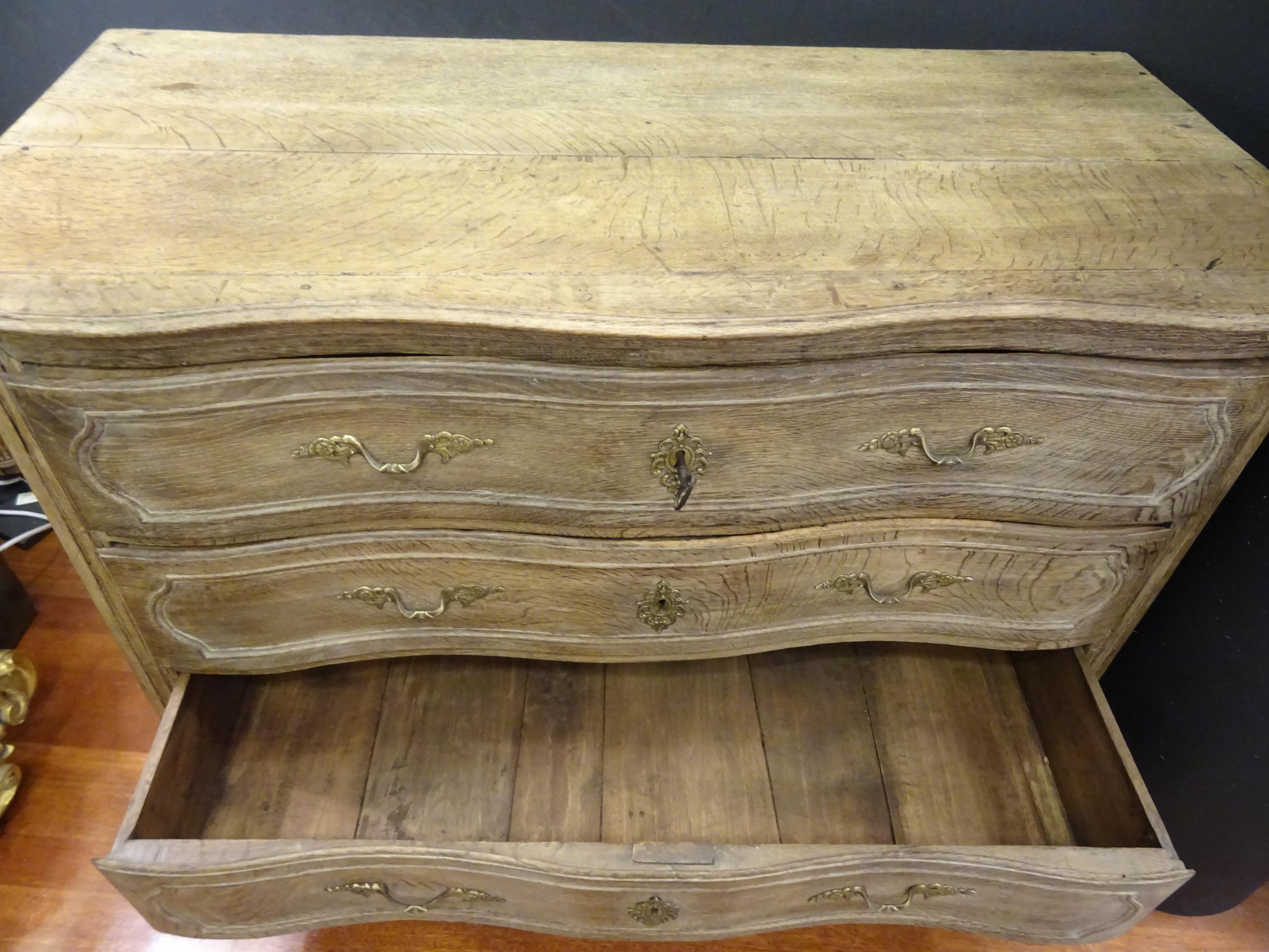 18th FrenchProvencal  Chest of Drawers Oak Carved Wood and Brass , 1790 8