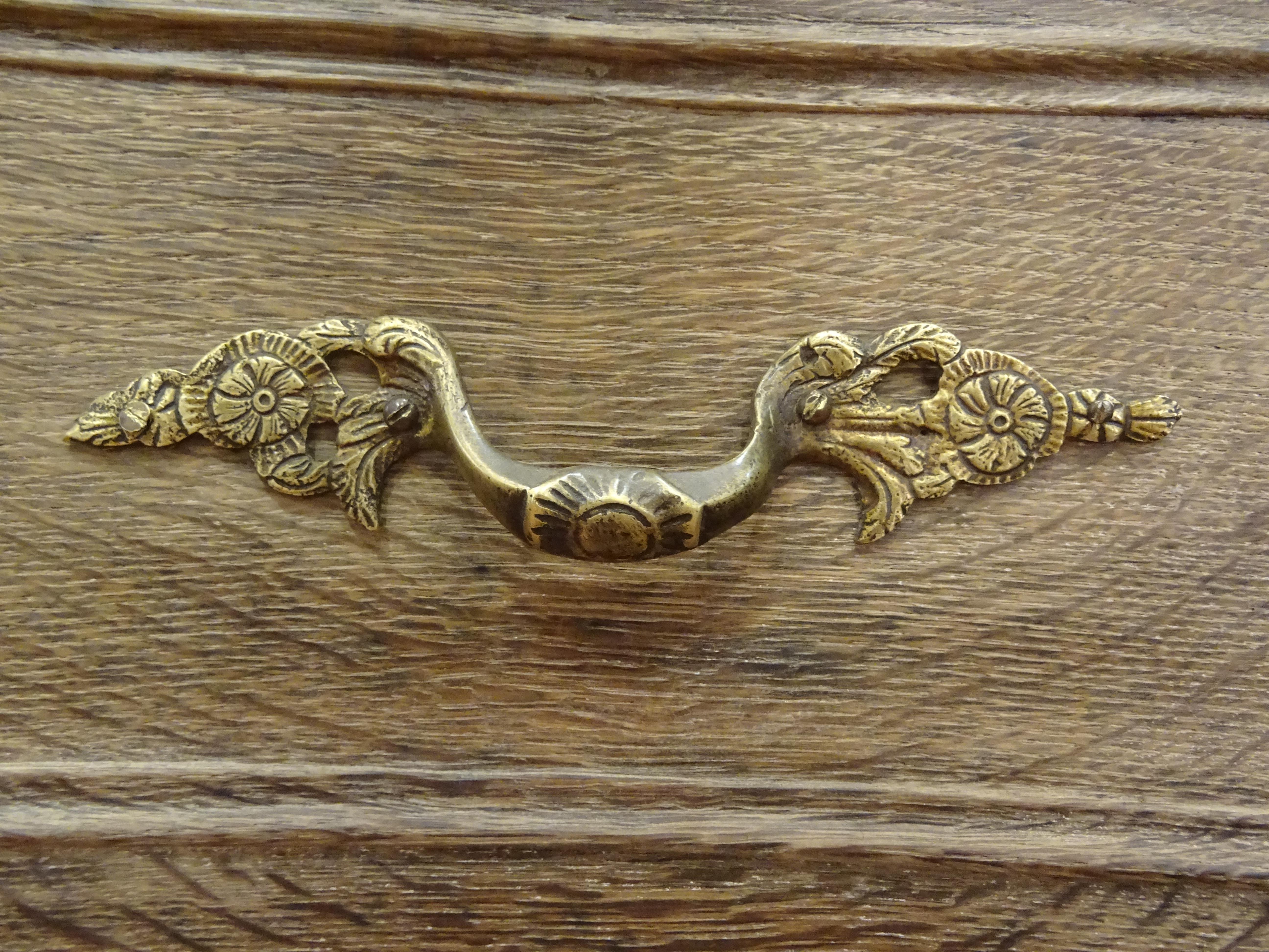 18th FrenchProvencal  Chest of Drawers Oak Carved Wood and Brass , 1790 1